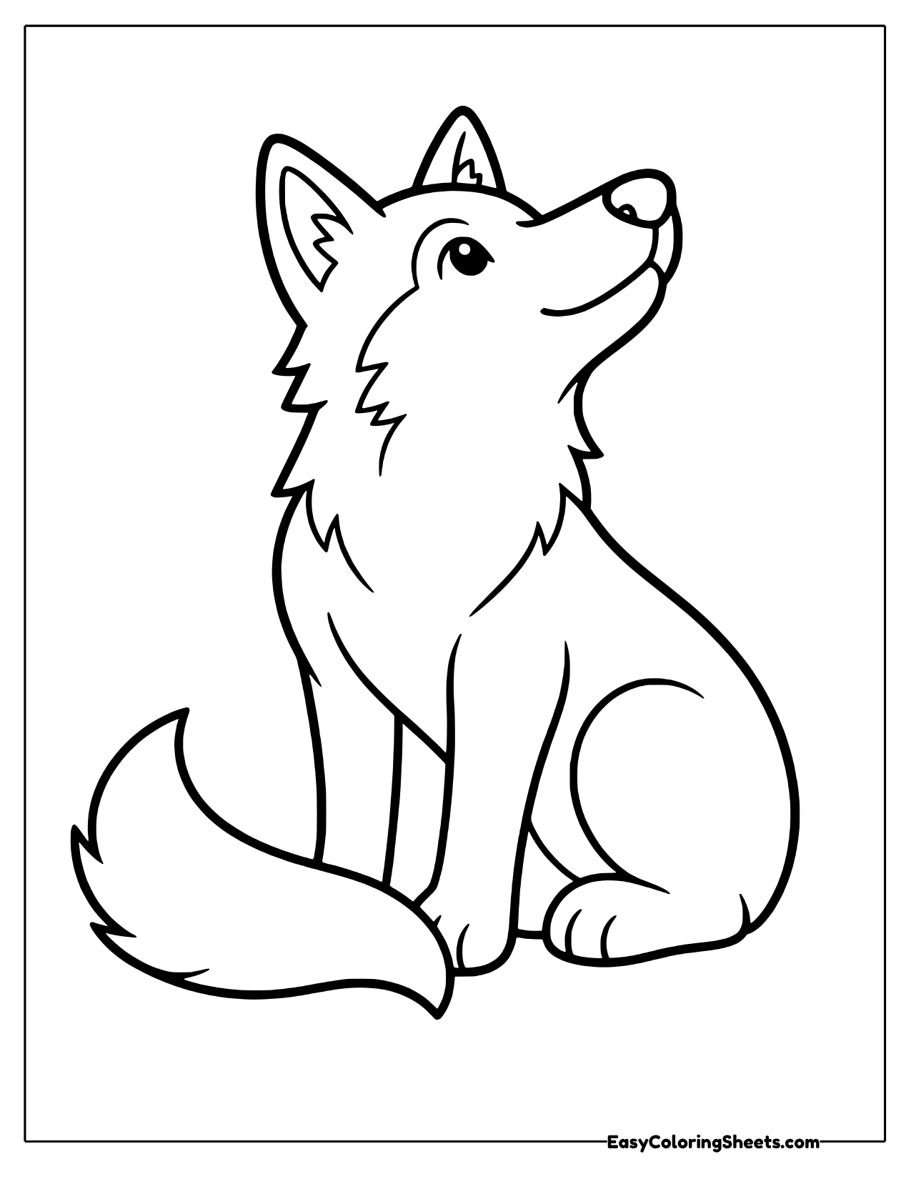 Easy chunky wolf with bold outlines