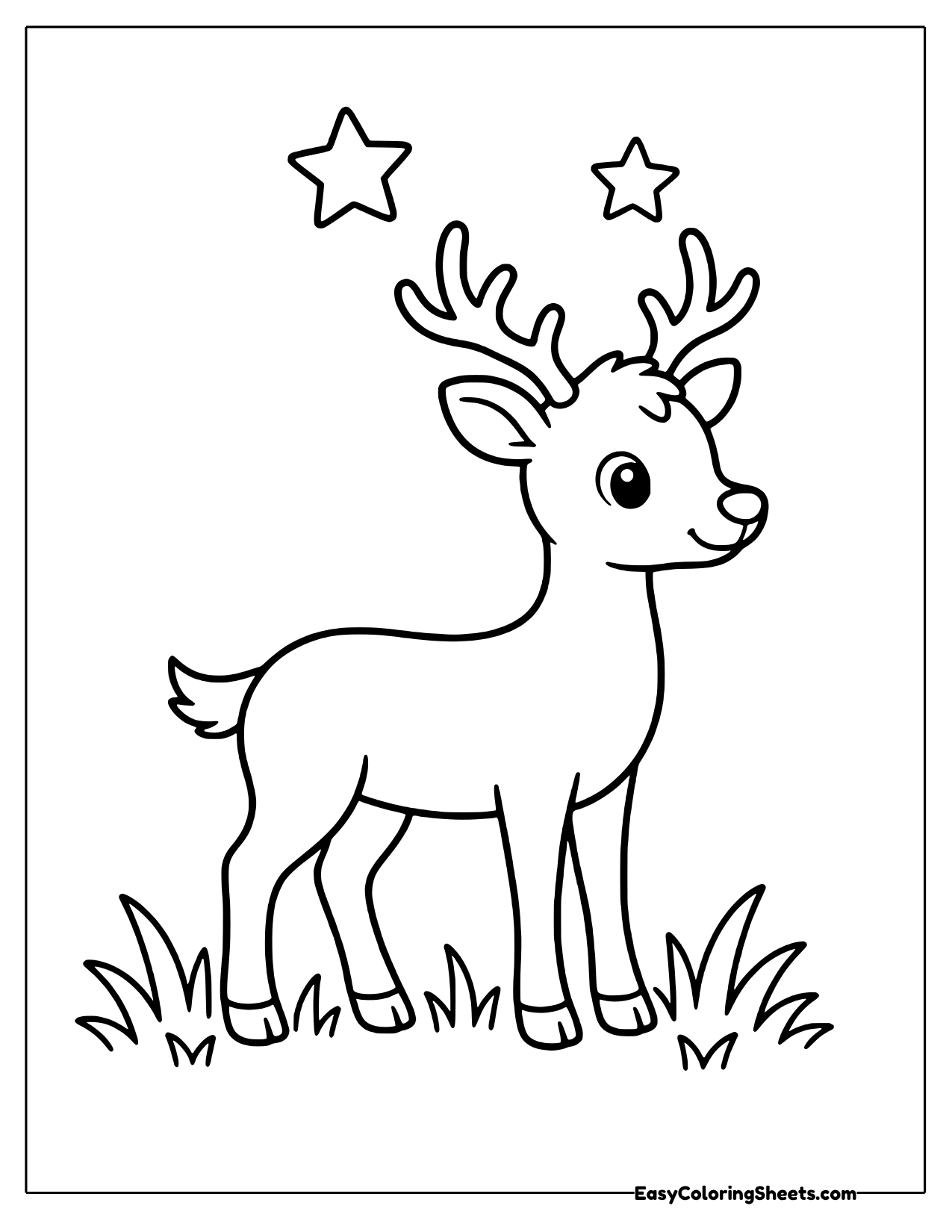 Deer standing in profile under stars