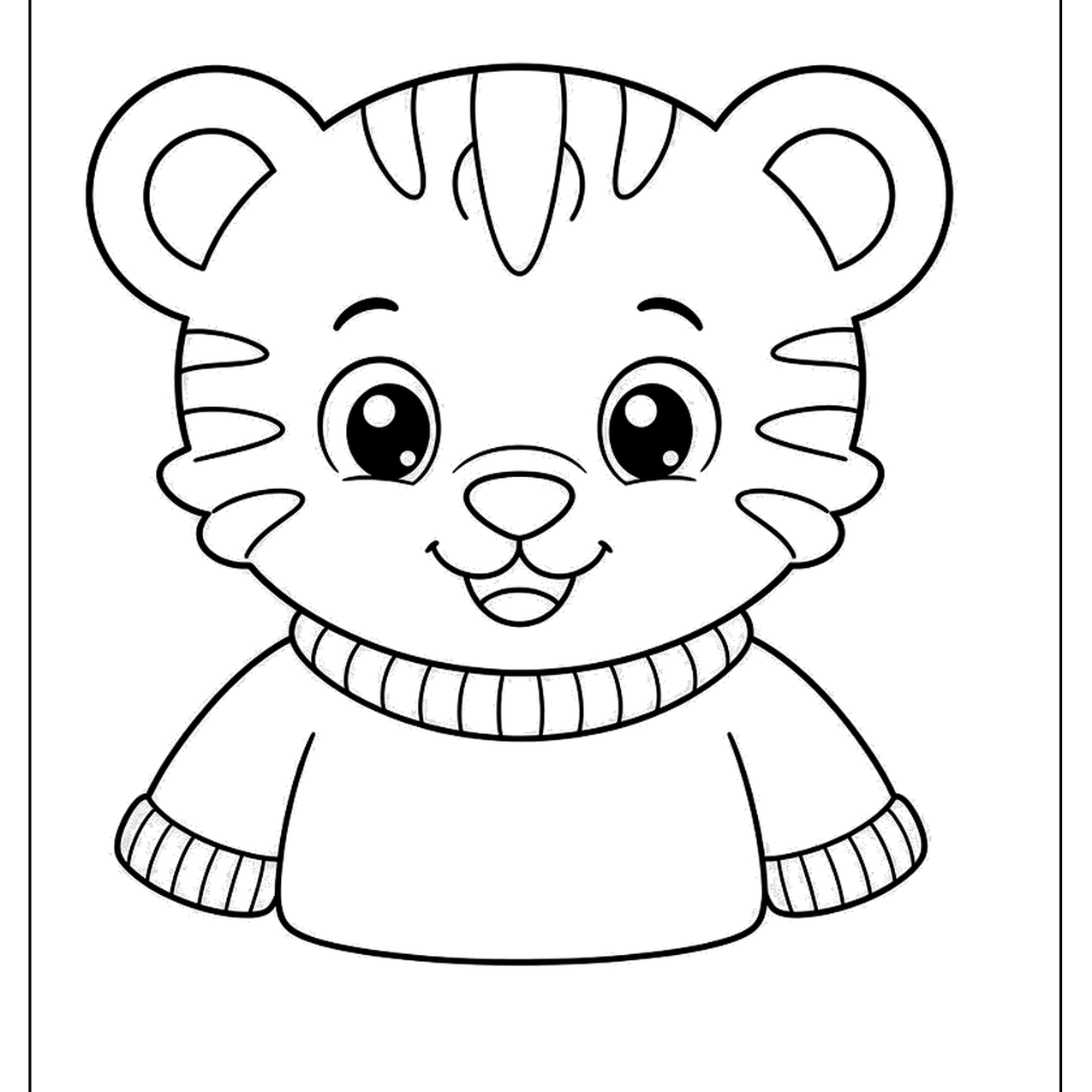 Tiger cub in a sweater portrait