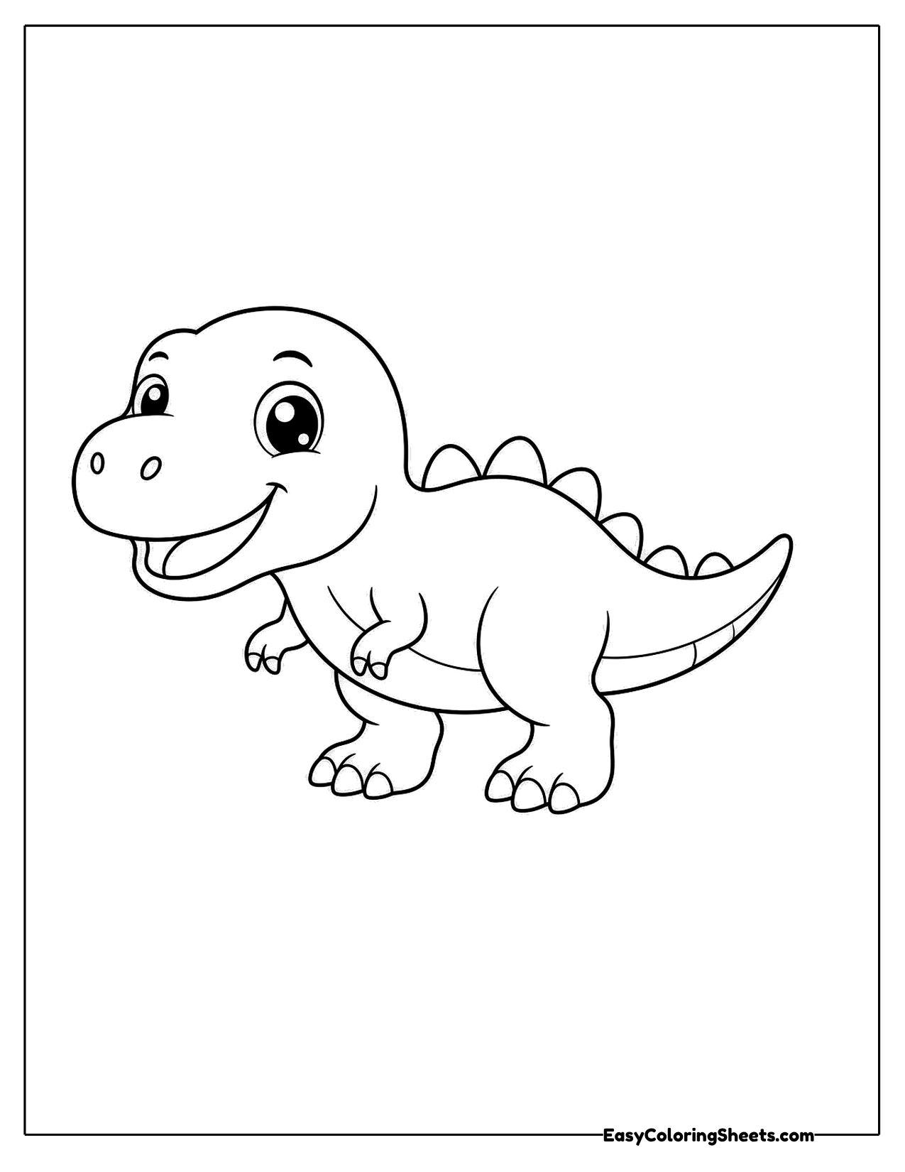 Cute T rex walking with a grin