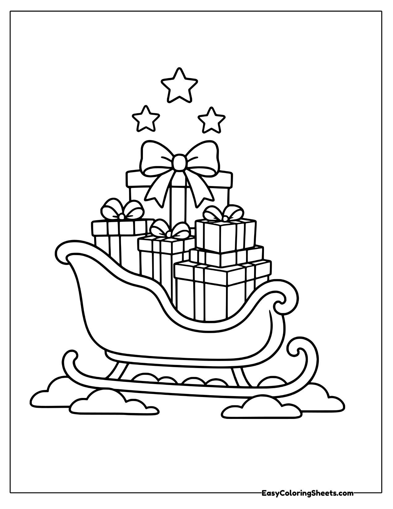 Sleigh loaded with Christmas presents
