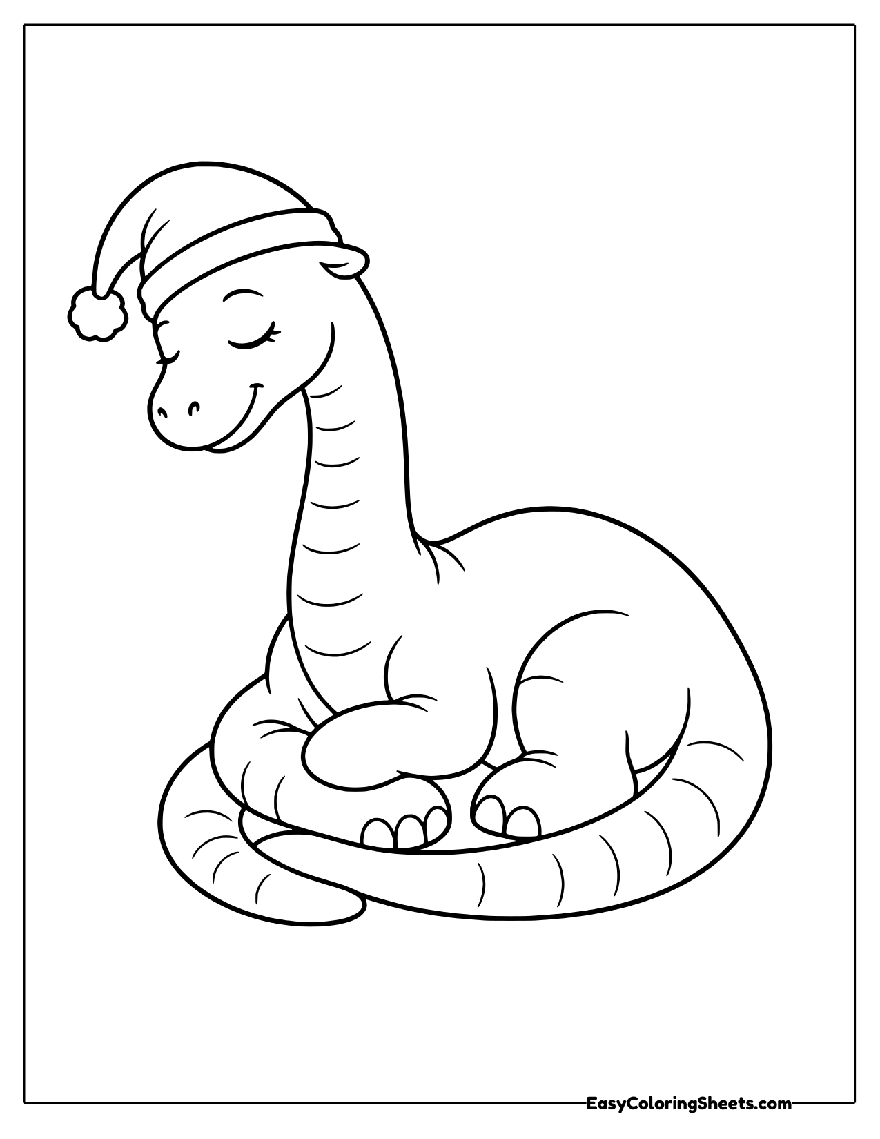 Sleepy brachiosaurus in a nightcap