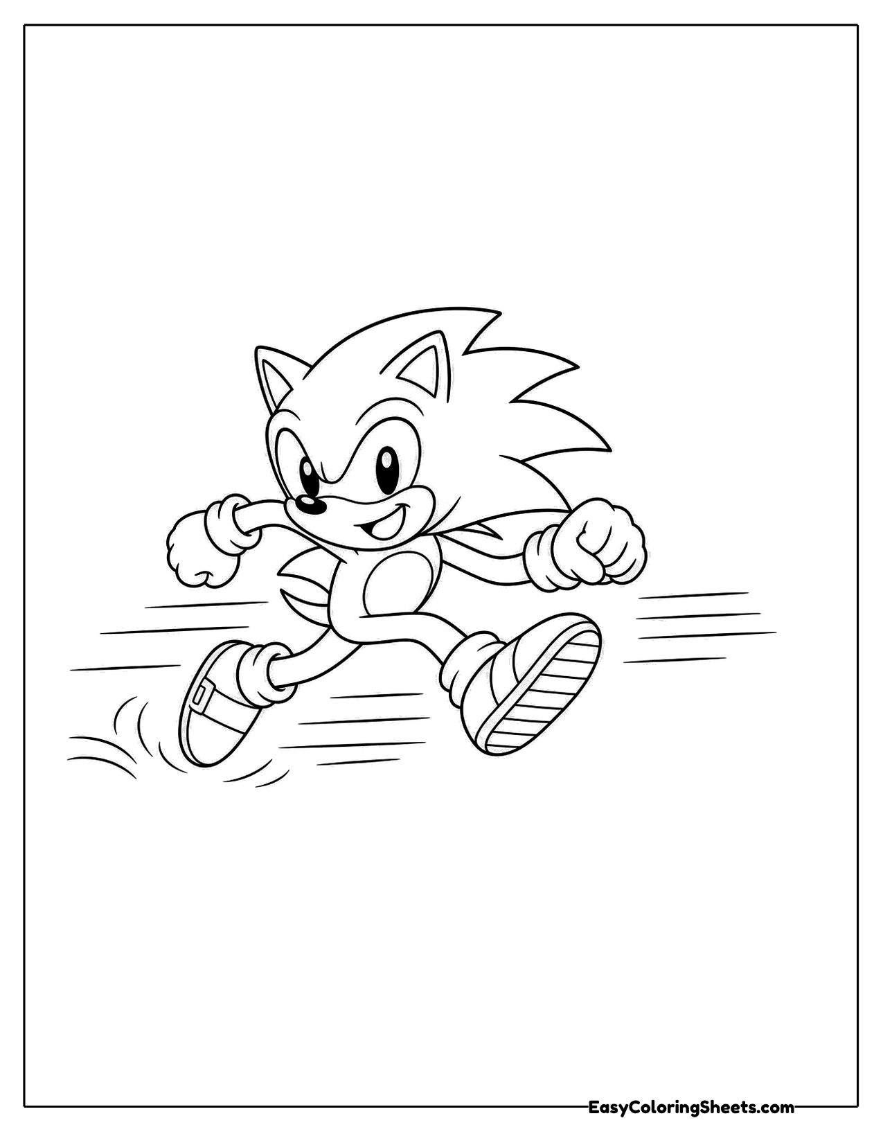 Hedgehog running fast with speed lines