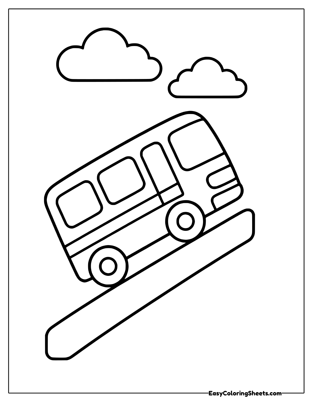 Bus climbing a steep hill