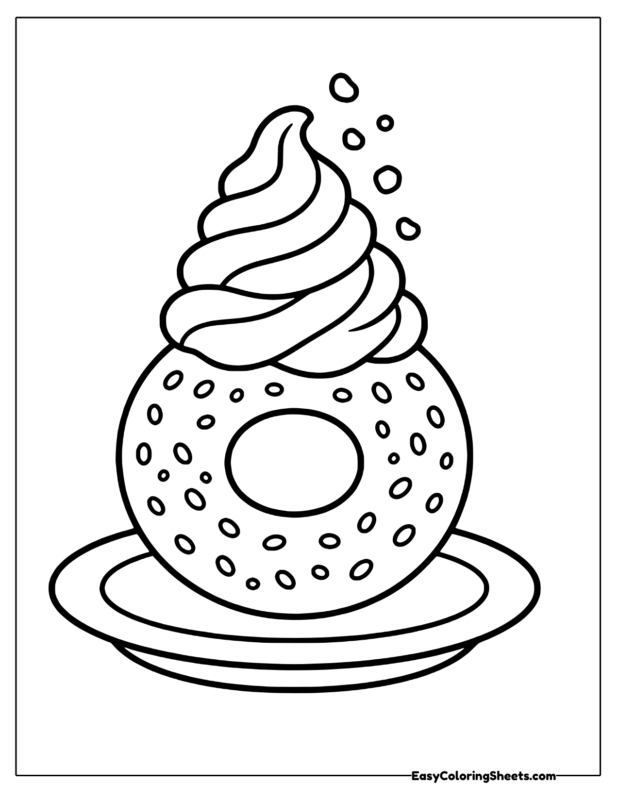Bagel topped with a tall swirl of cream cheese