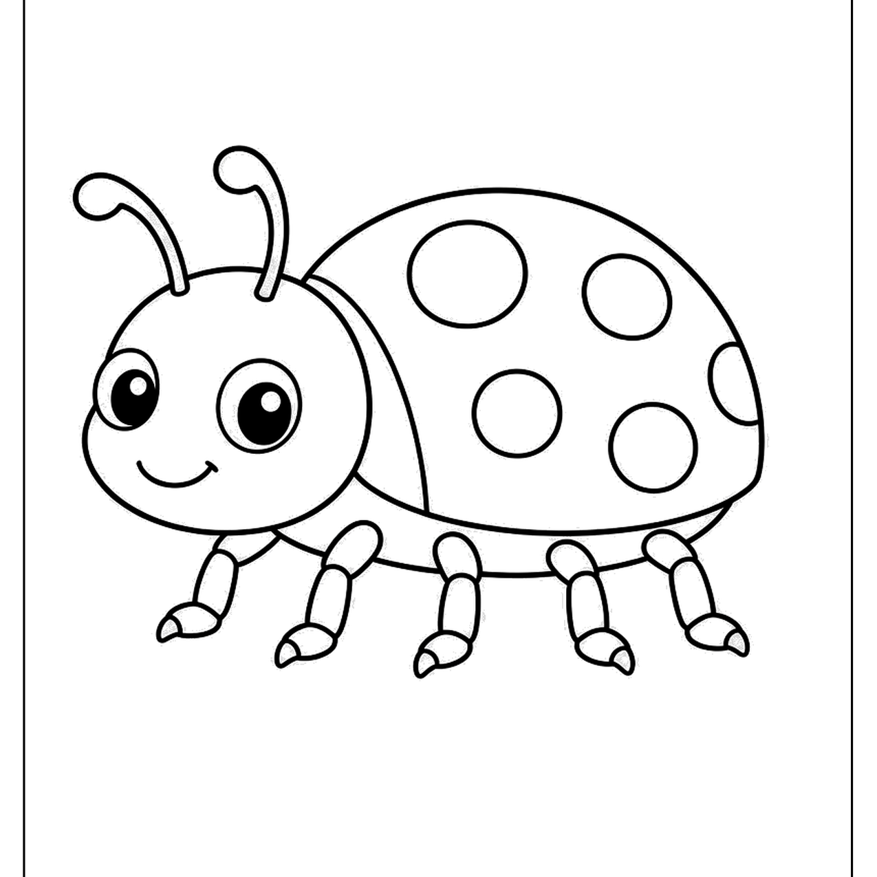 Baby ladybug with big spots and antennae