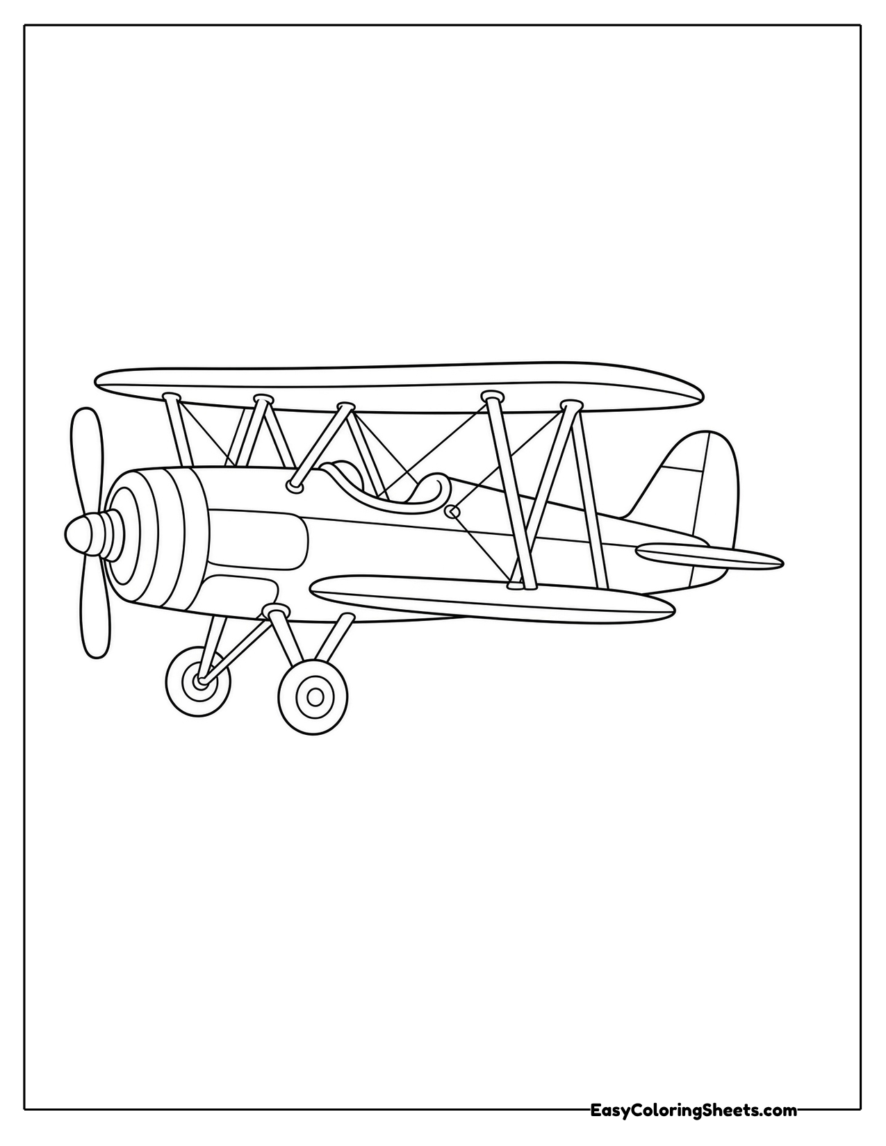 Old-fashioned biplane with two sets of wings