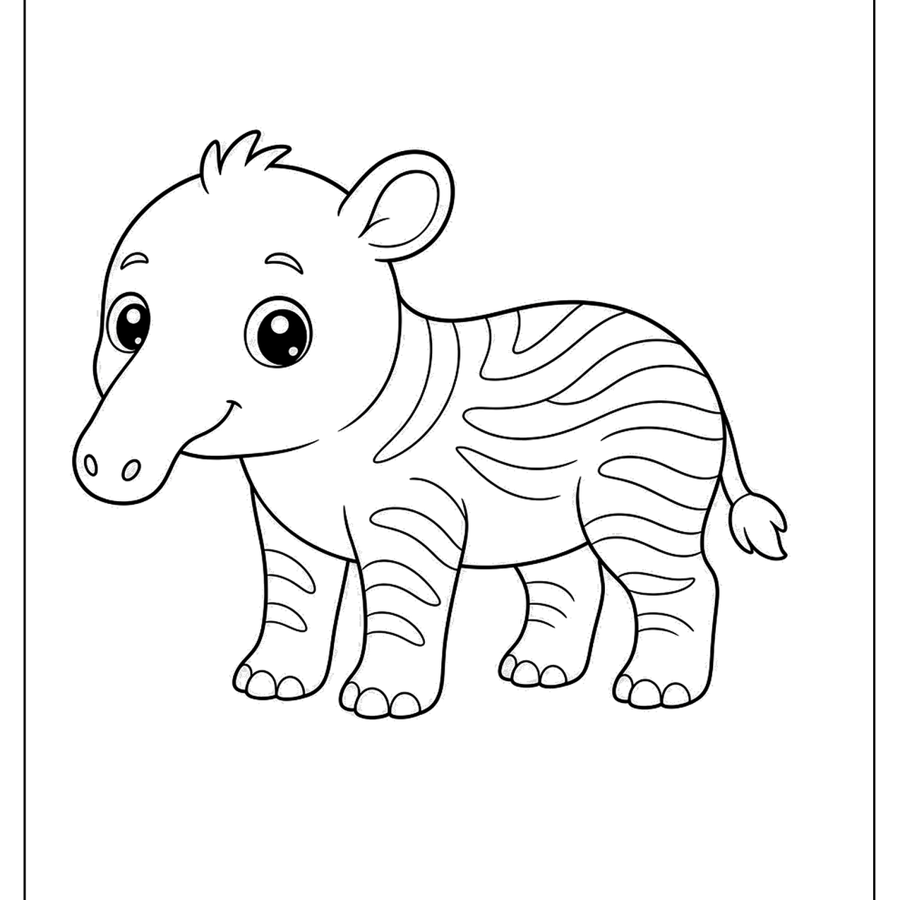 Baby tapir with stripes and spots