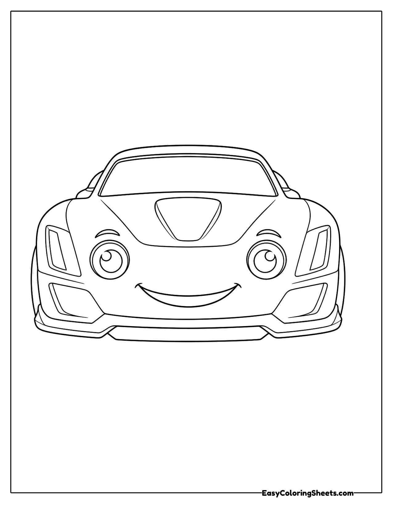 Smiling sports car character