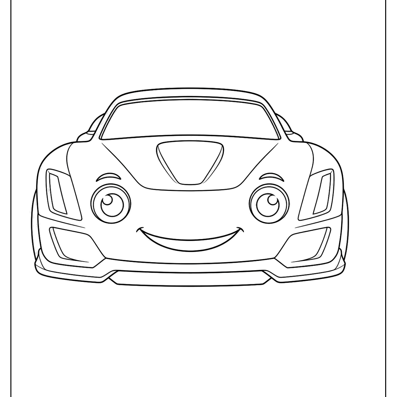 Smiling sports car character