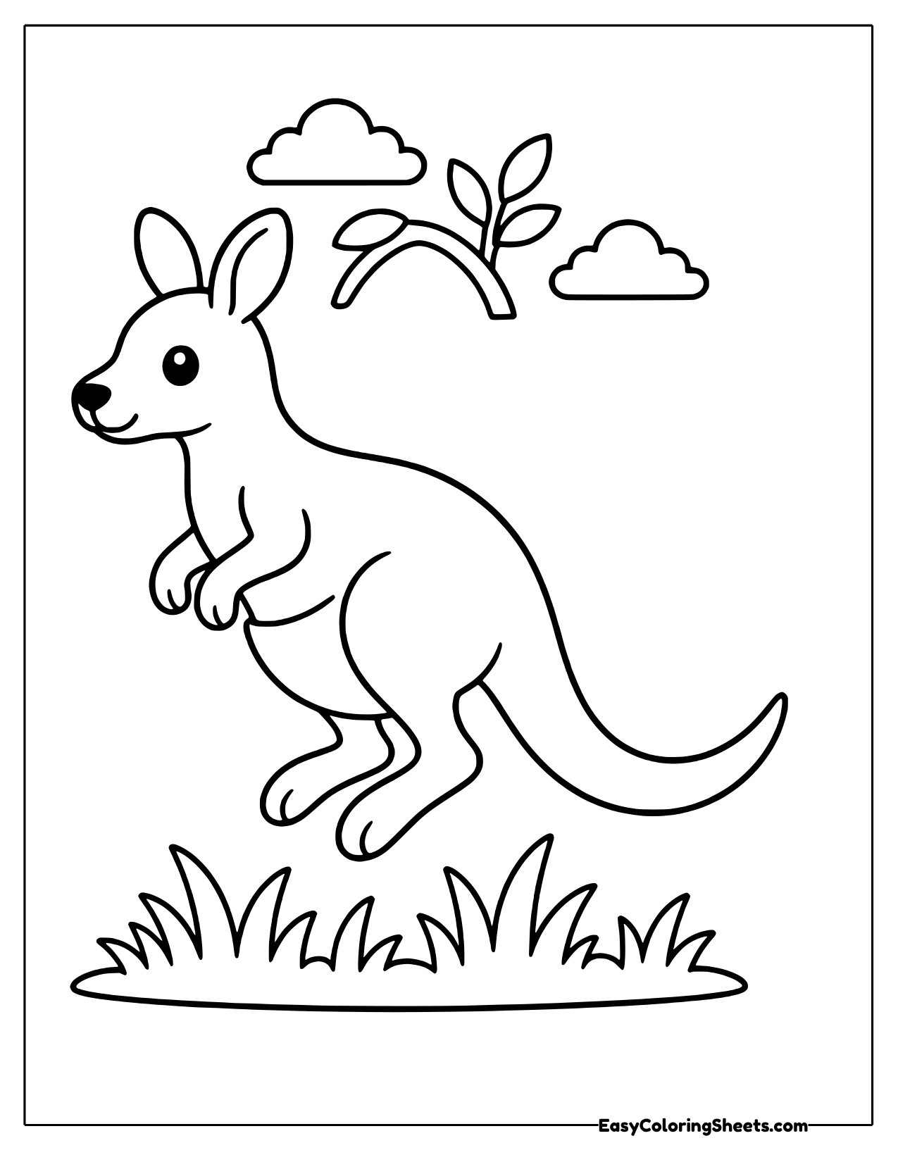 Kangaroo in mid hop with its tail out