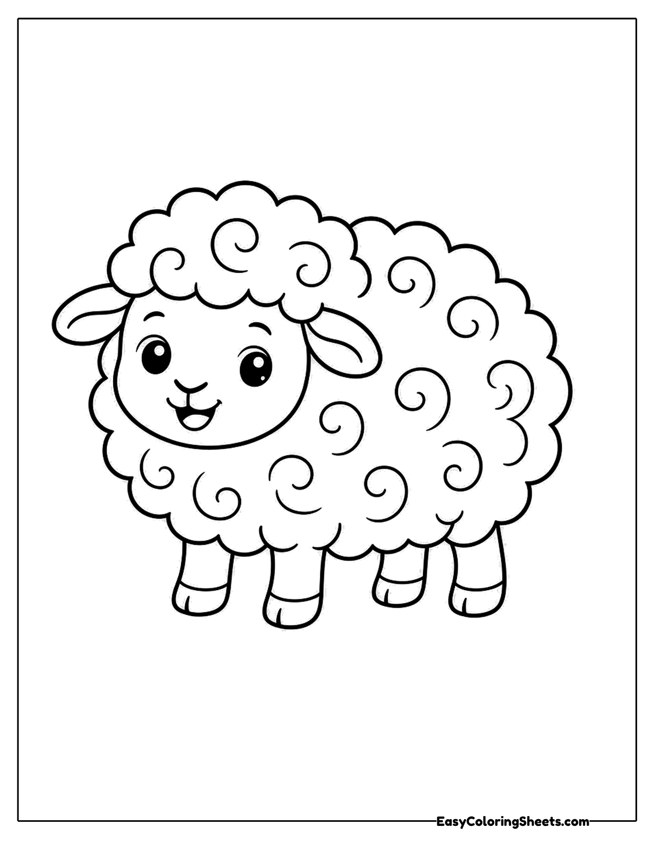 Extra fluffy sheep with swirly wool patterns