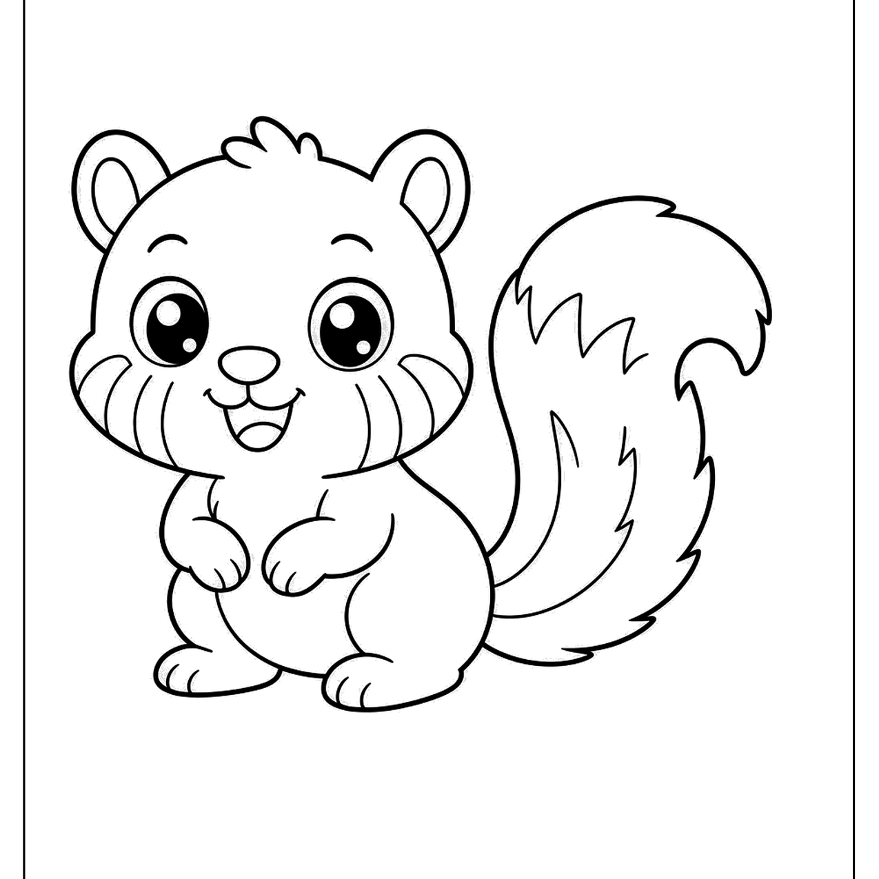 Baby chipmunk with a fluffy tail