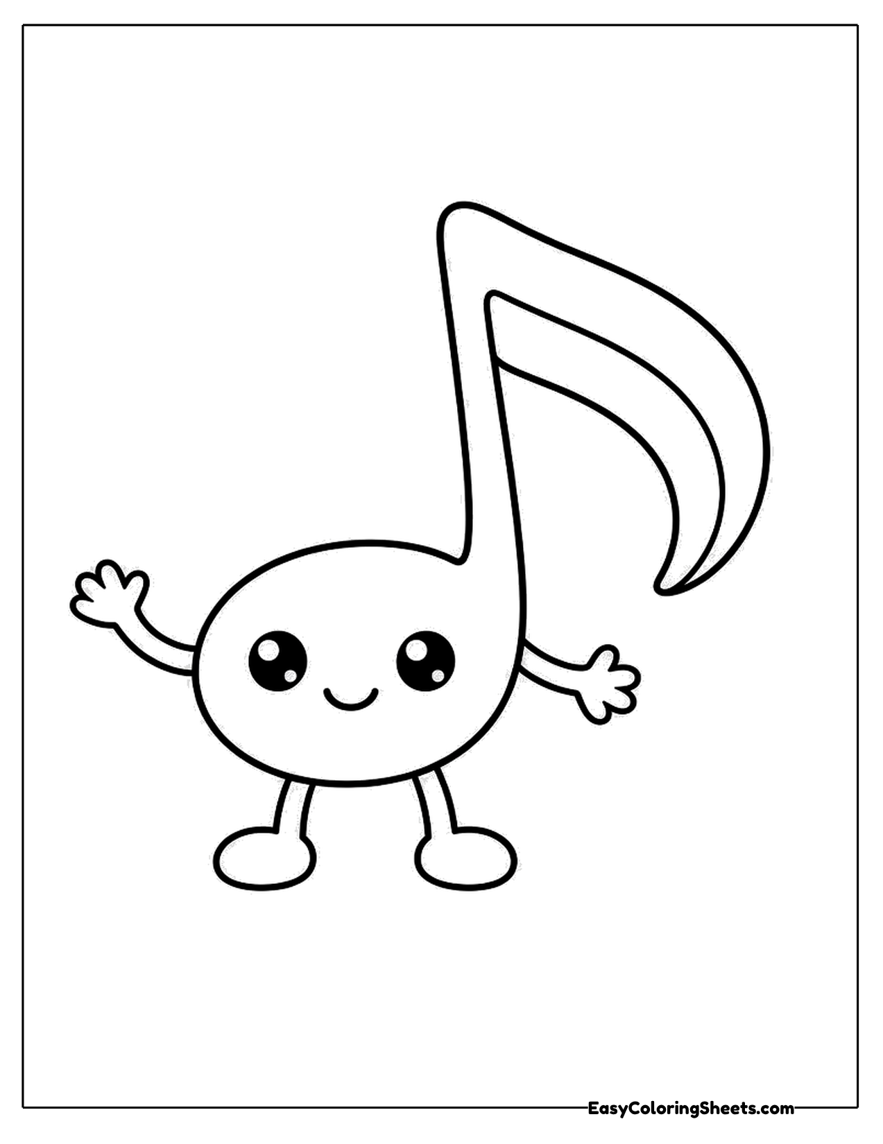 Smiling music note character