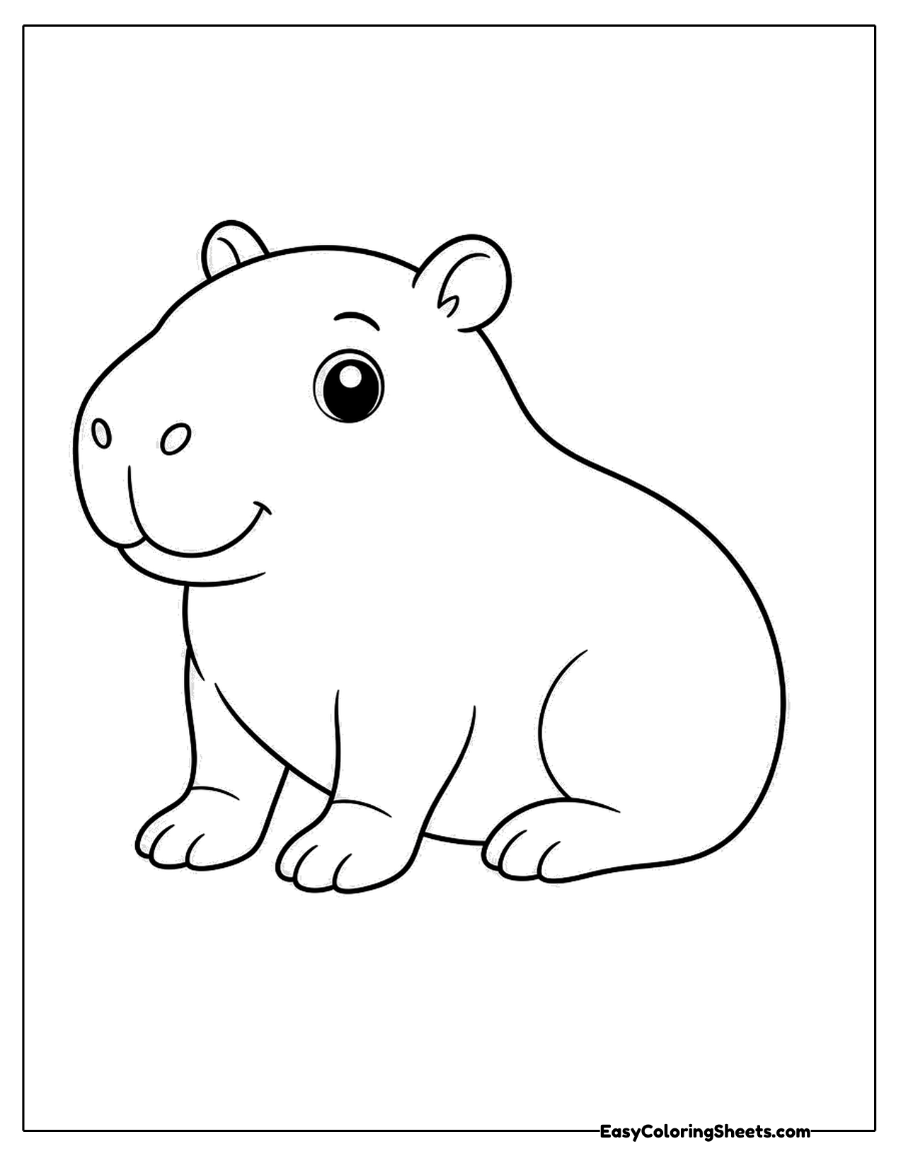 Cute capybara with a big round body