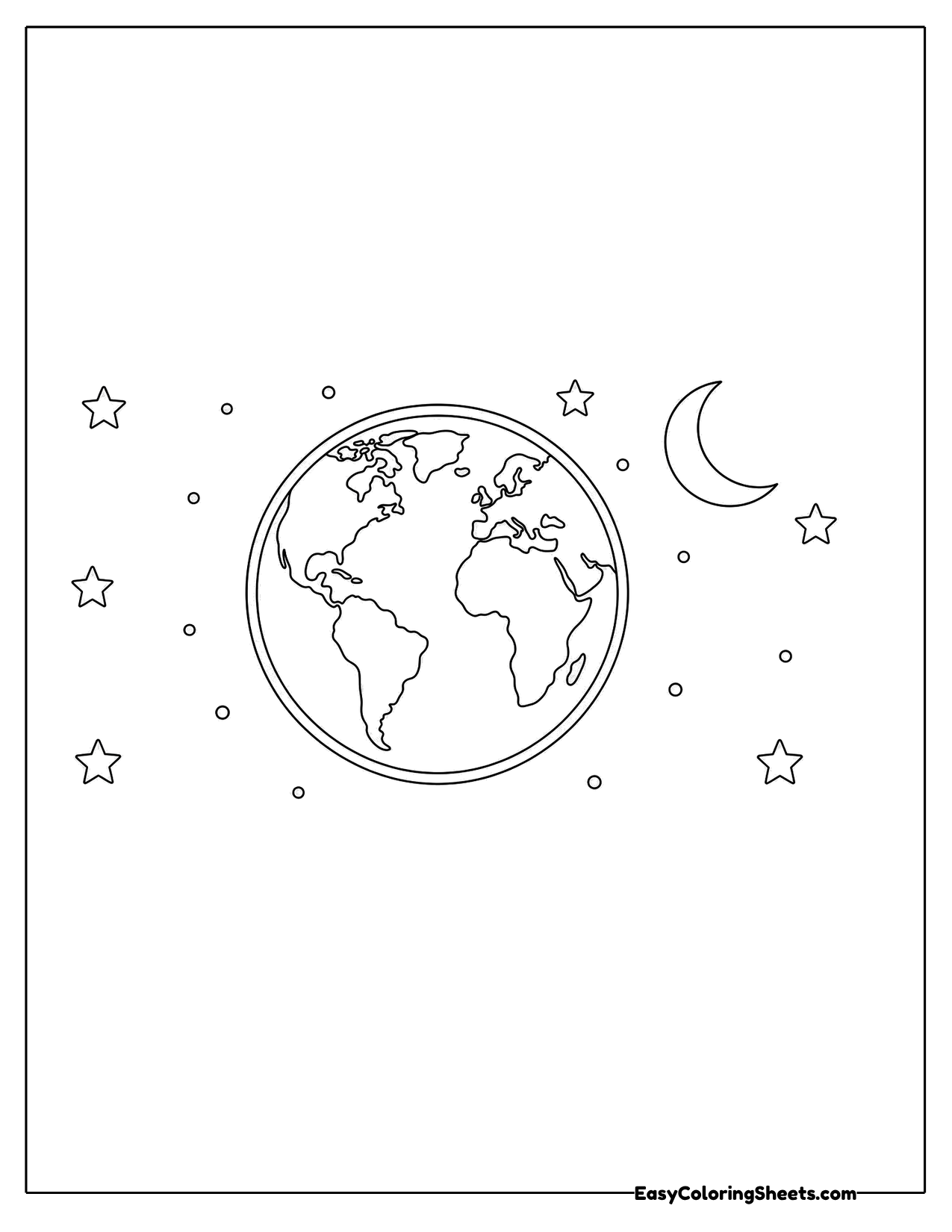 Earth floating in space with stars