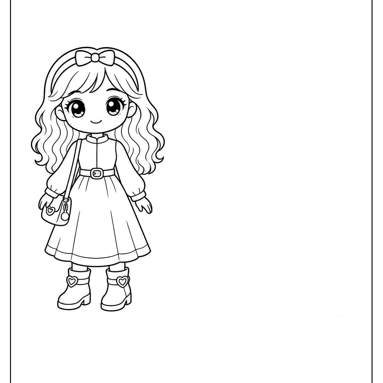 Fashion doll in a dress with a little handbag