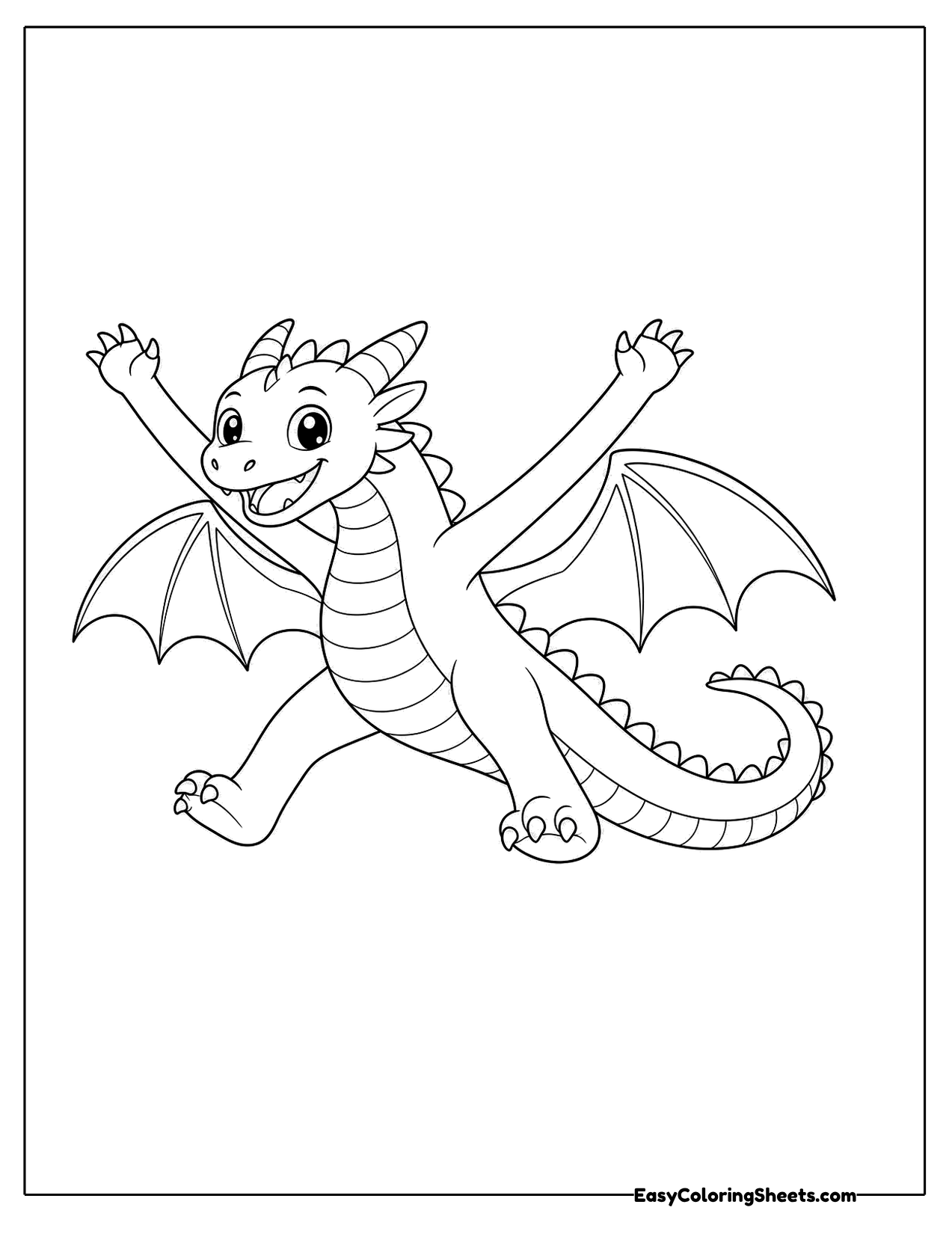 Dragon stretching its arms wide