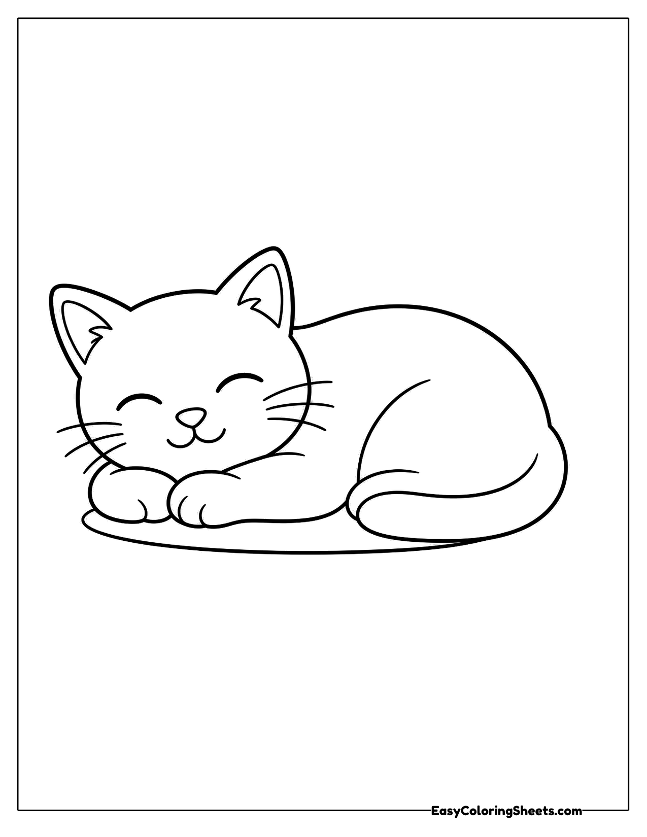 Sleepy cat resting on a mat