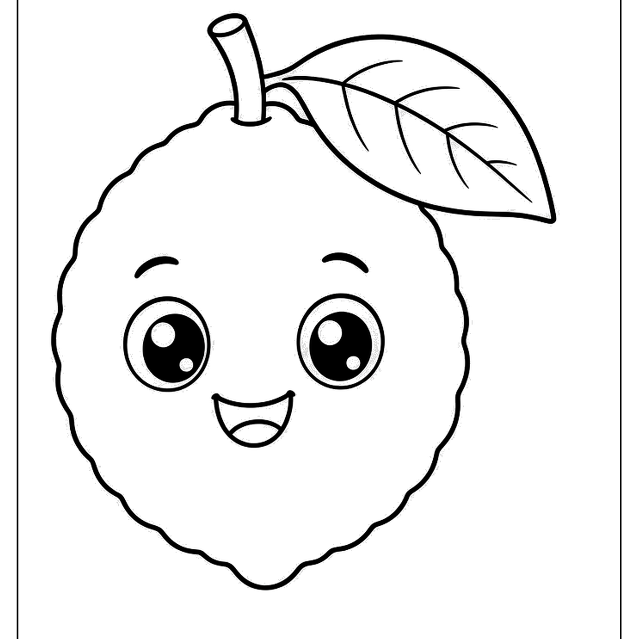 Smiling lemon character with a leaf
