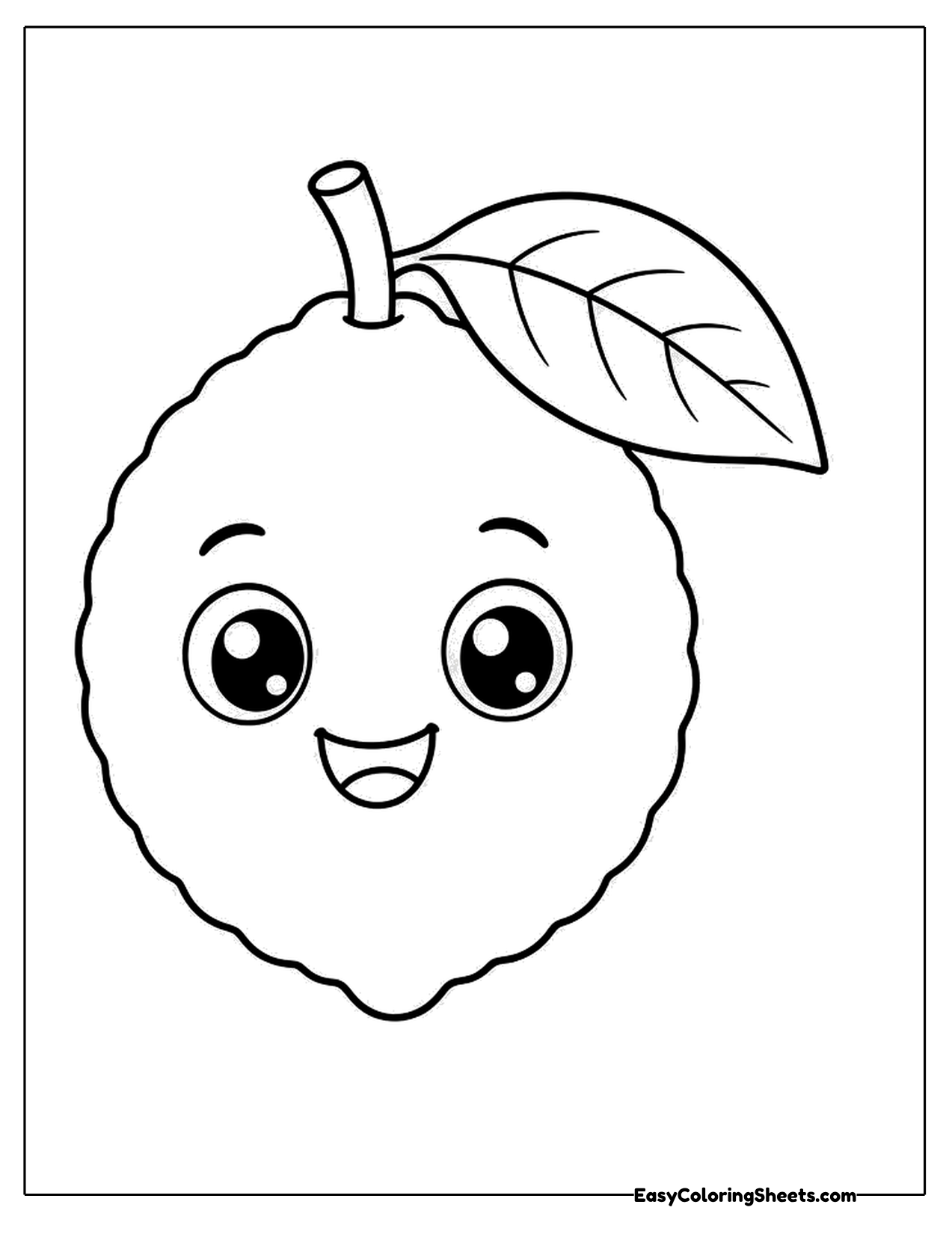 Smiling lemon character with a leaf
