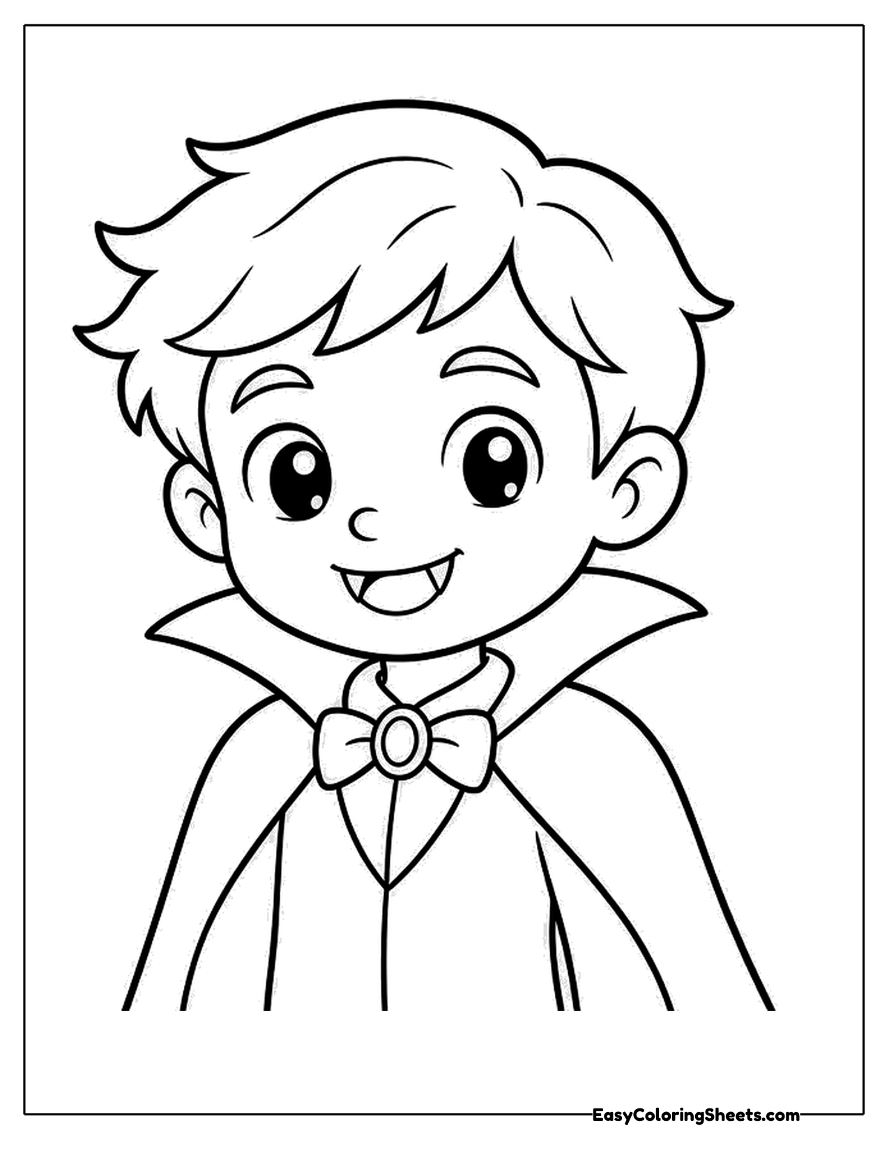 Cute vampire boy with a big collar