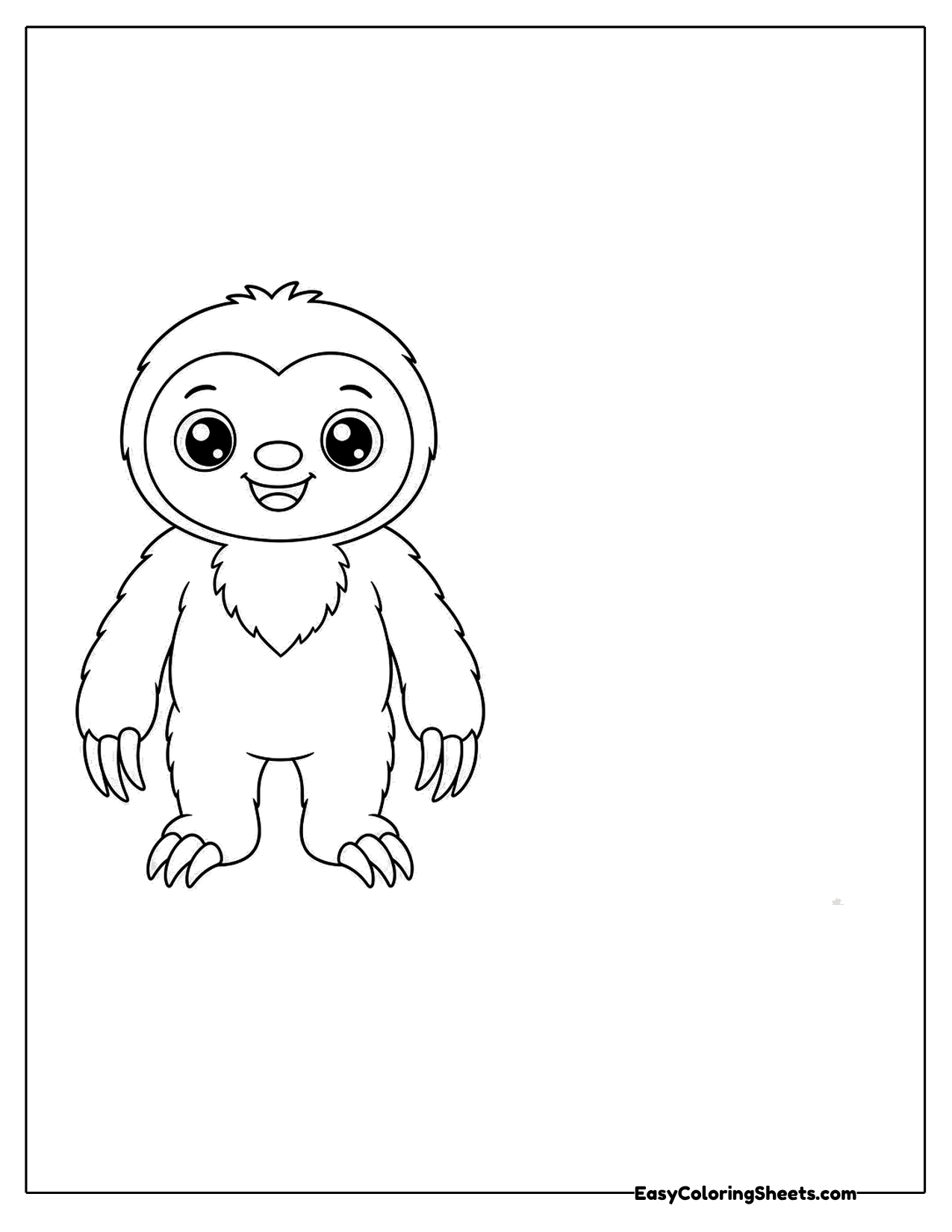 Small cartoon sloth standing upright