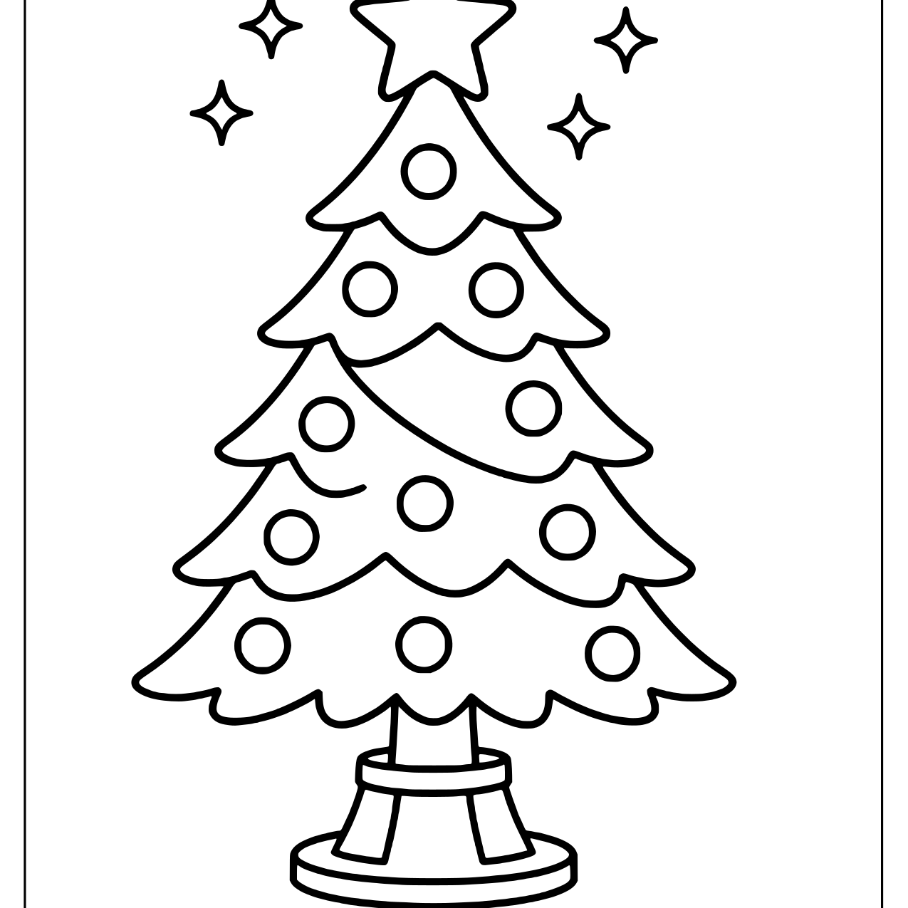 Christmas tree with ornaments and a star topper