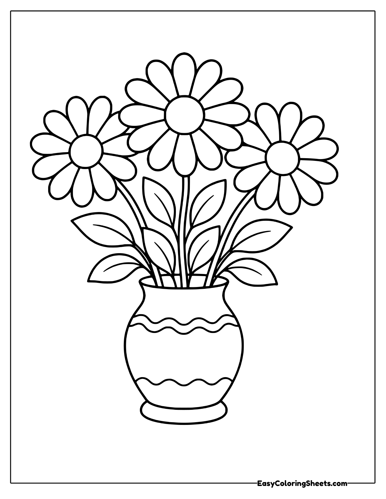Daisy bouquet in a striped vase