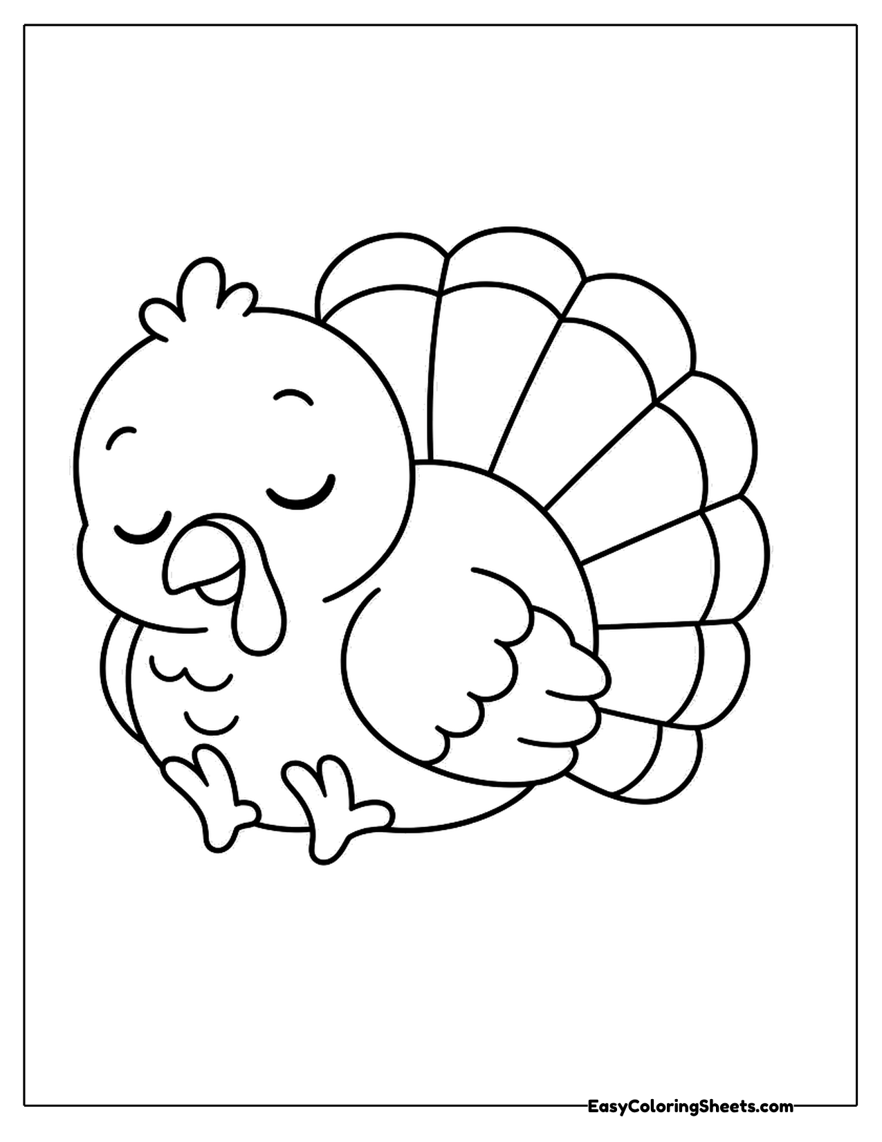 Turkey sleeping peacefully with eyes closed