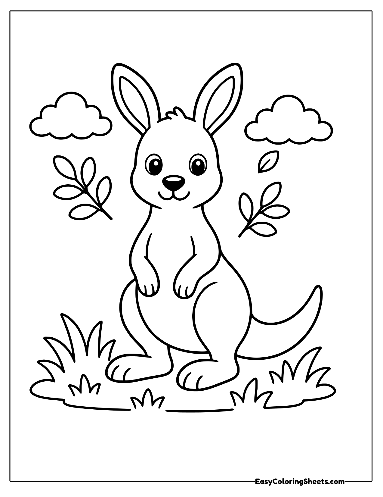 Kangaroo standing with ears pricked up
