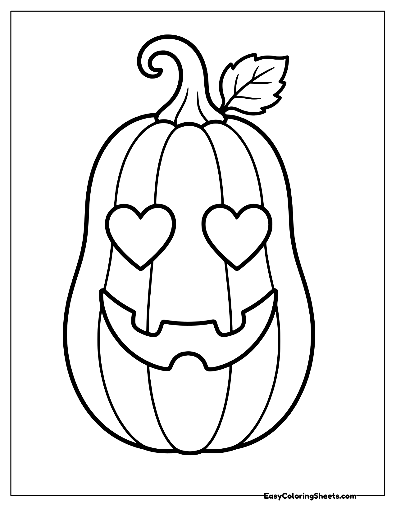 Tall jack-o-lantern with heart eyes