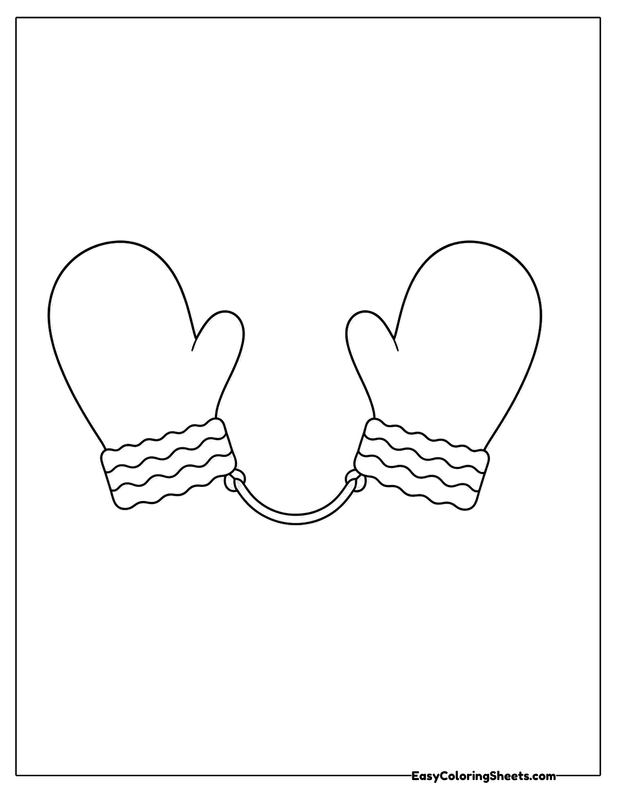 Pair of mittens joined by a string