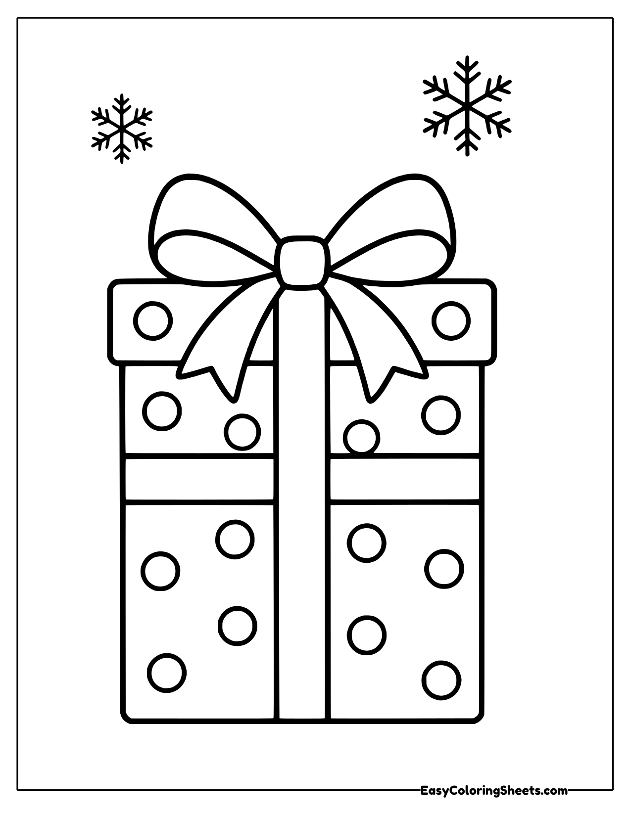 Polka dot present with a bow