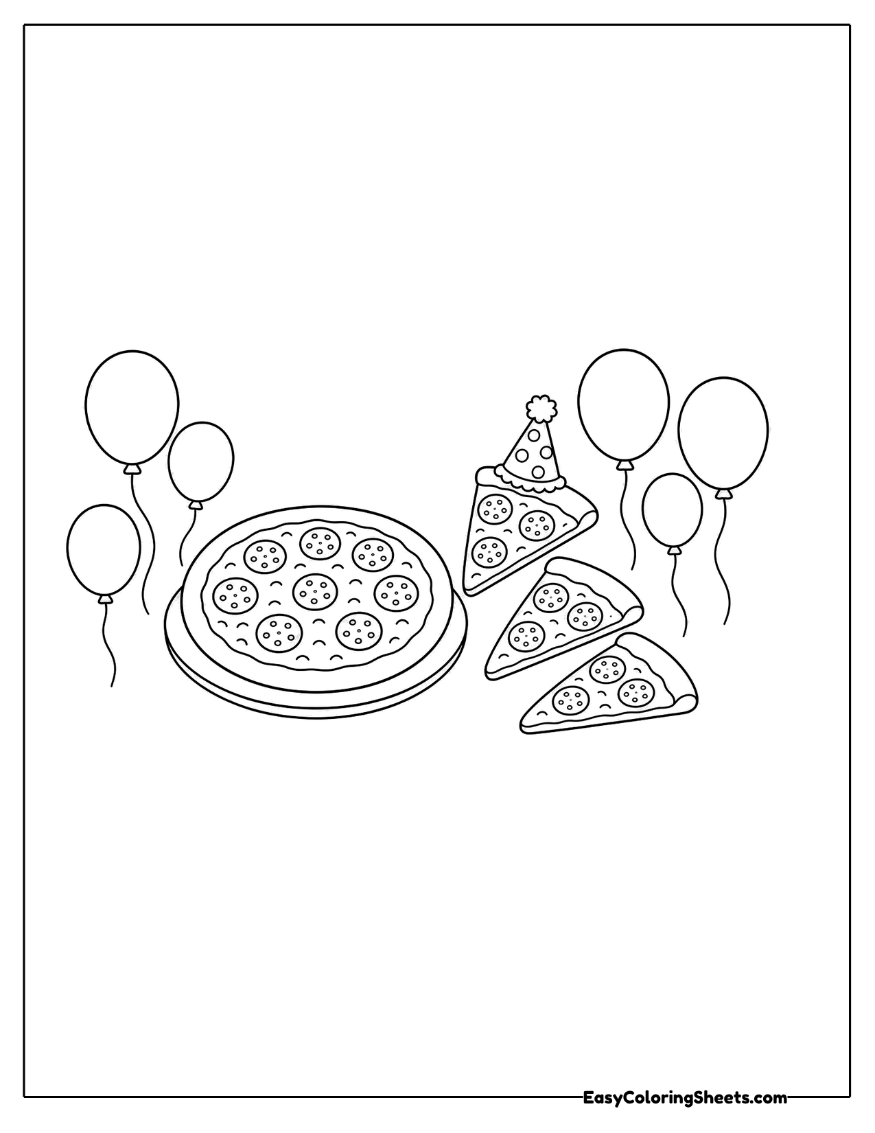 8 Pizza Coloring Pages (Free PDF Printables) | Easy Coloring Sheets