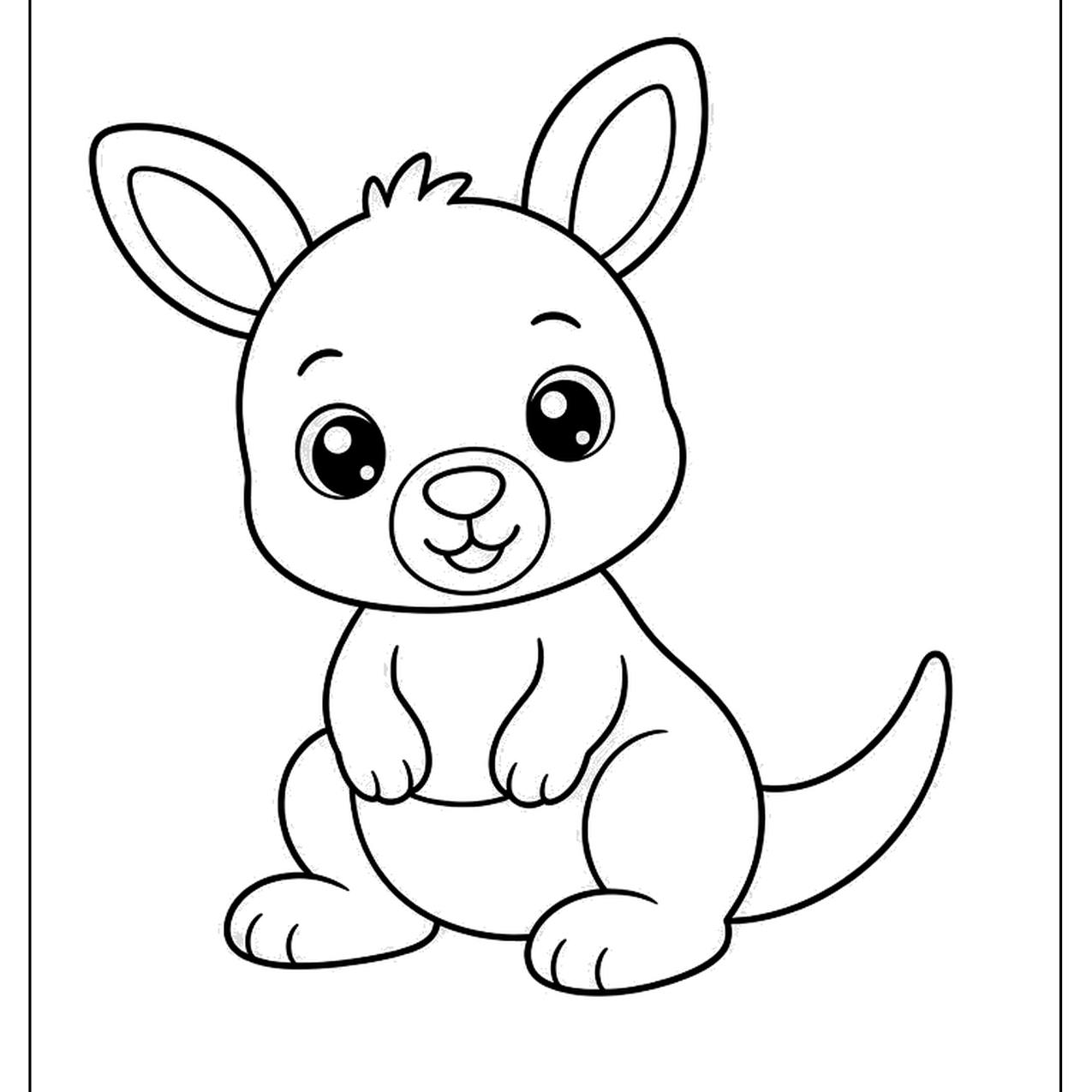 Baby joey kangaroo sitting with a soft smile