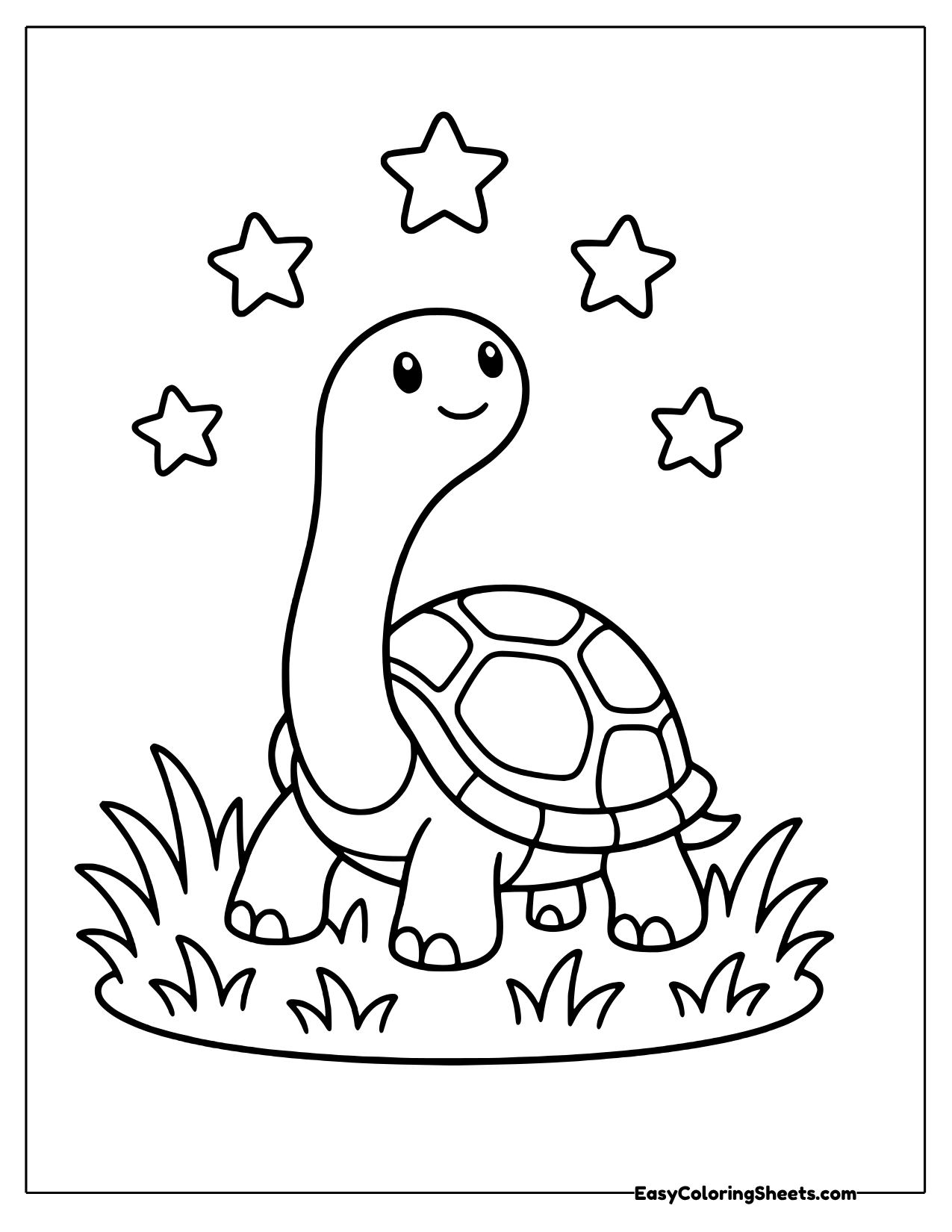 Long necked turtle under stars