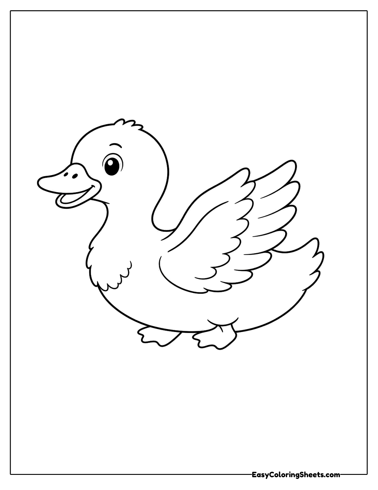 Duck flapping its wings from the side