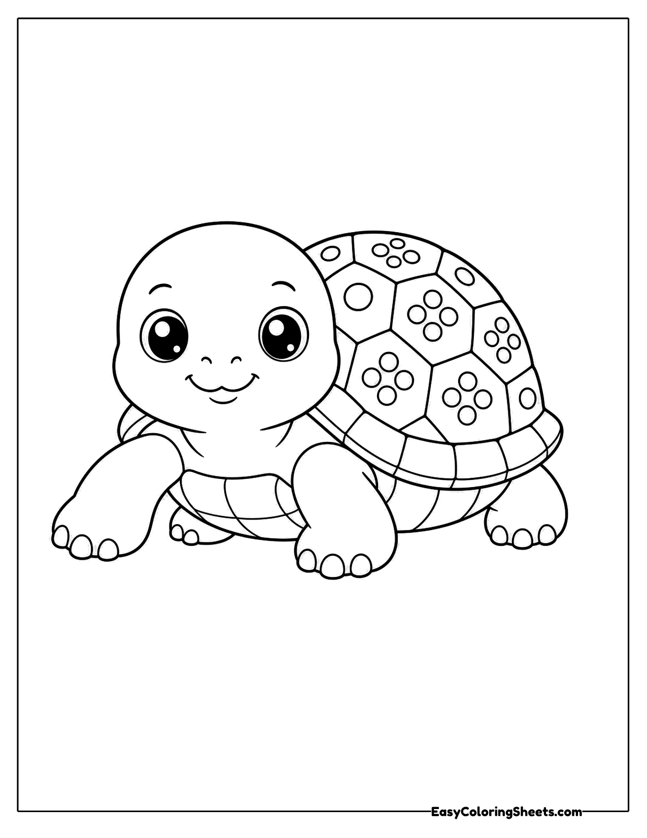 Turtle sitting with flowers on its shell