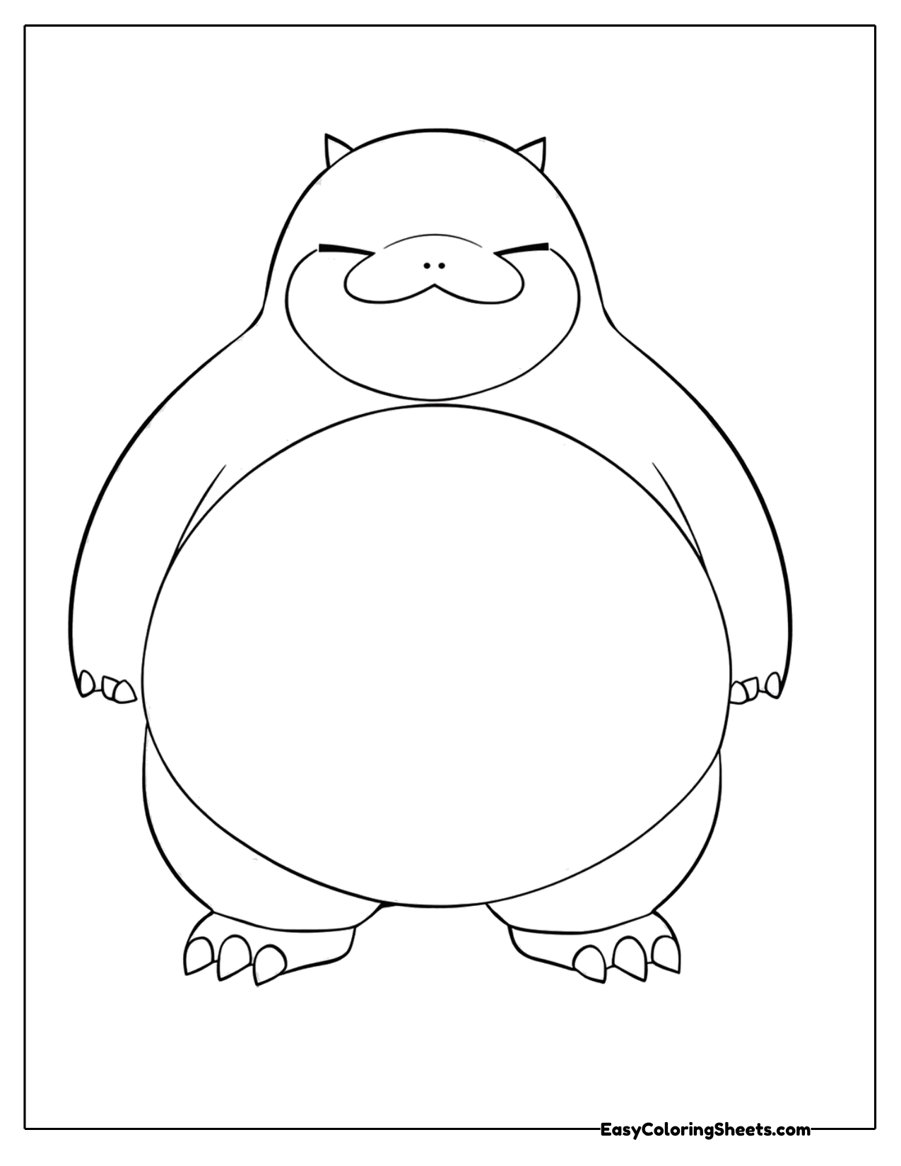 Big round sleepy creature with a wide belly