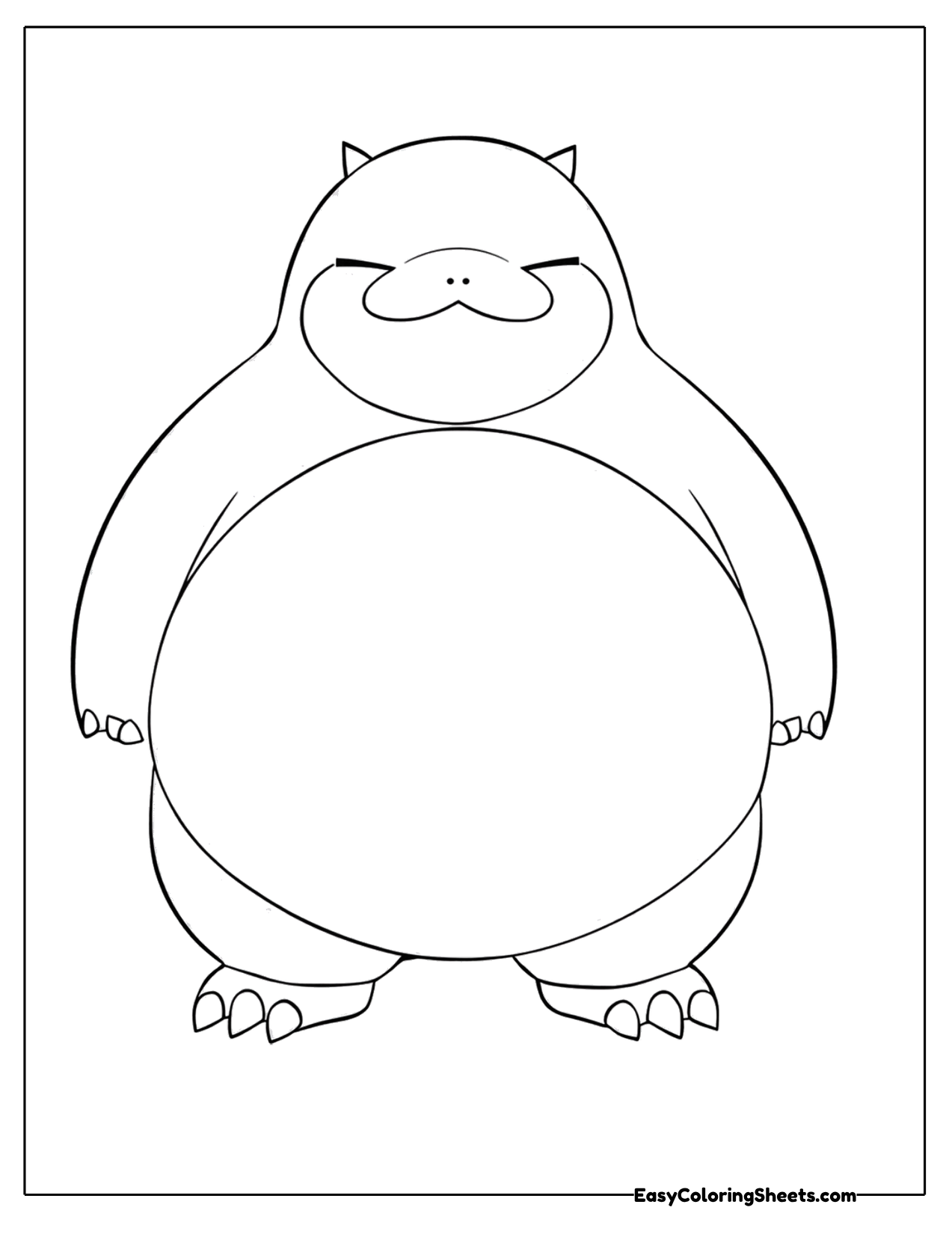 Big round sleepy creature with a wide belly