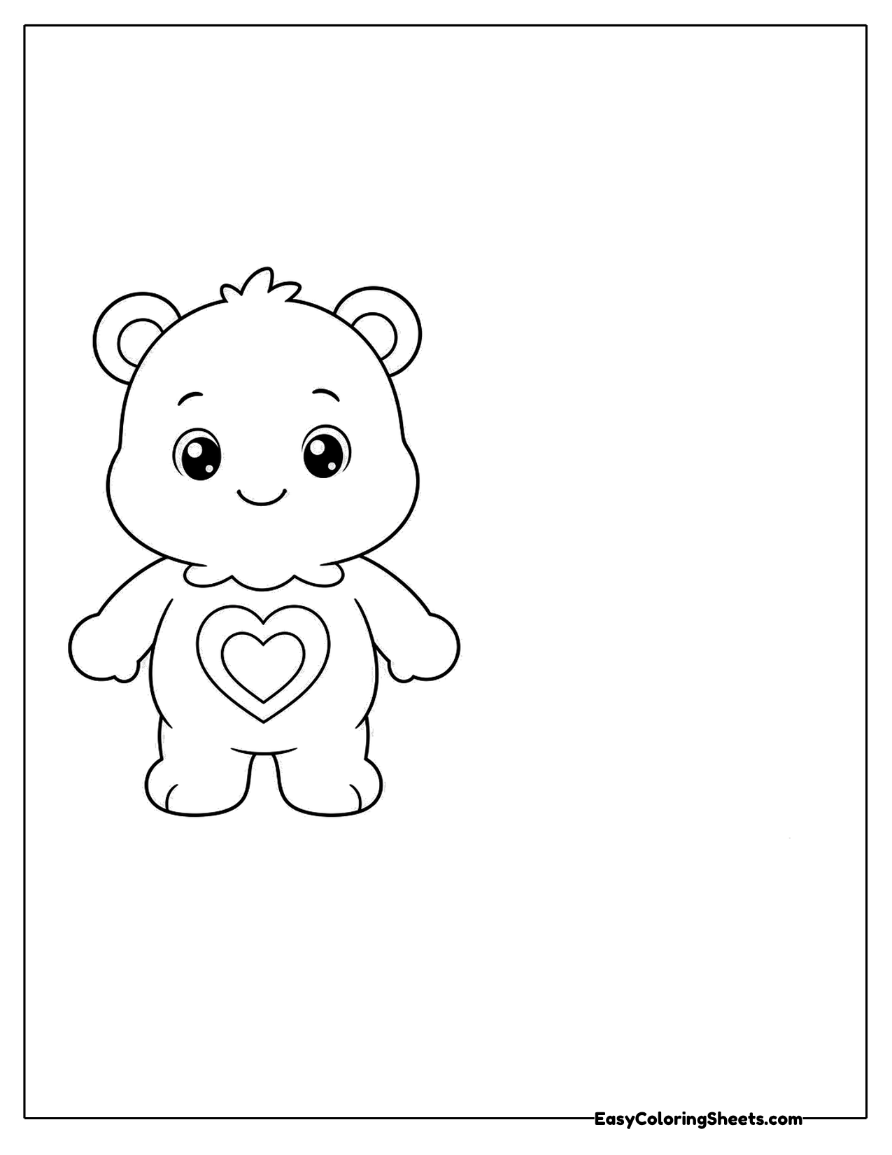 Small cute bear with a heart badge on its tummy