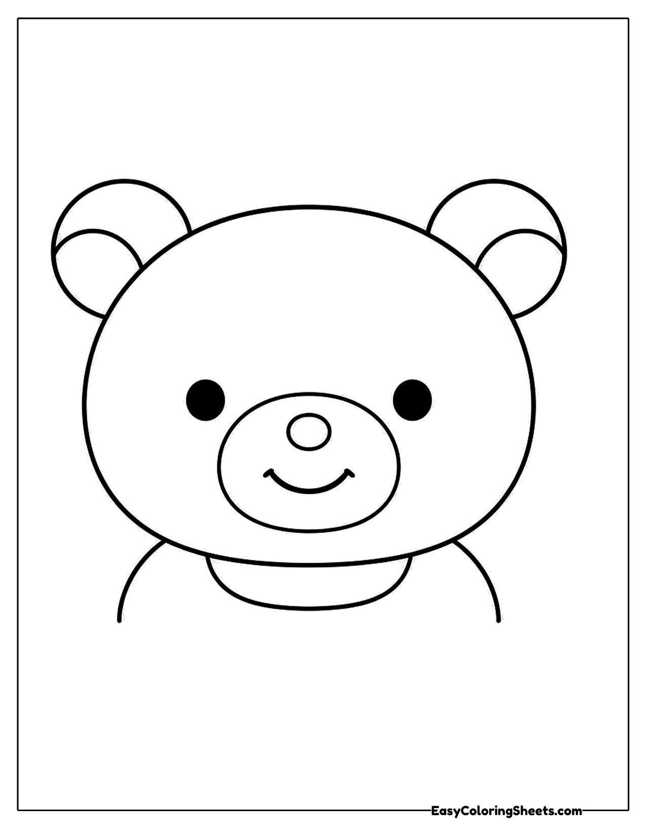 Simple bear face with round ears