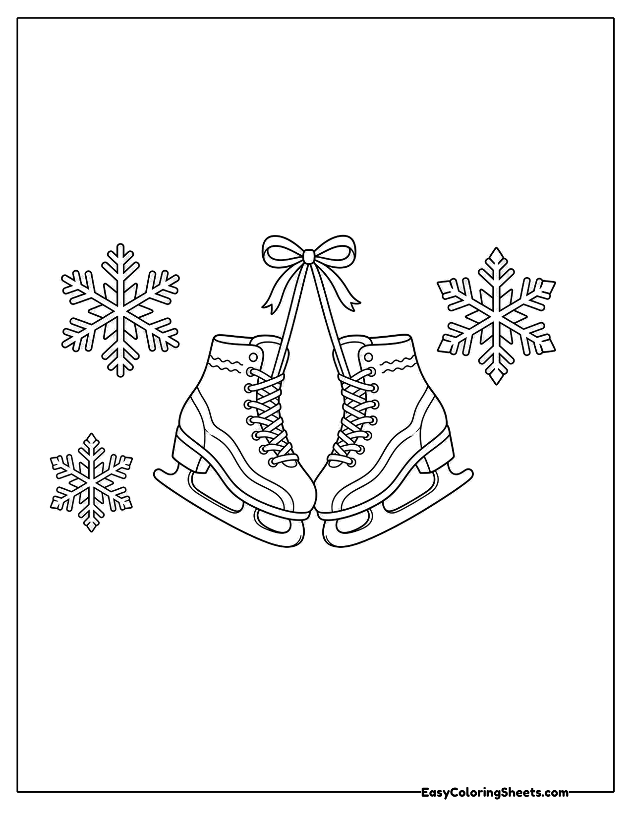 Pair of ice skates tied with a bow