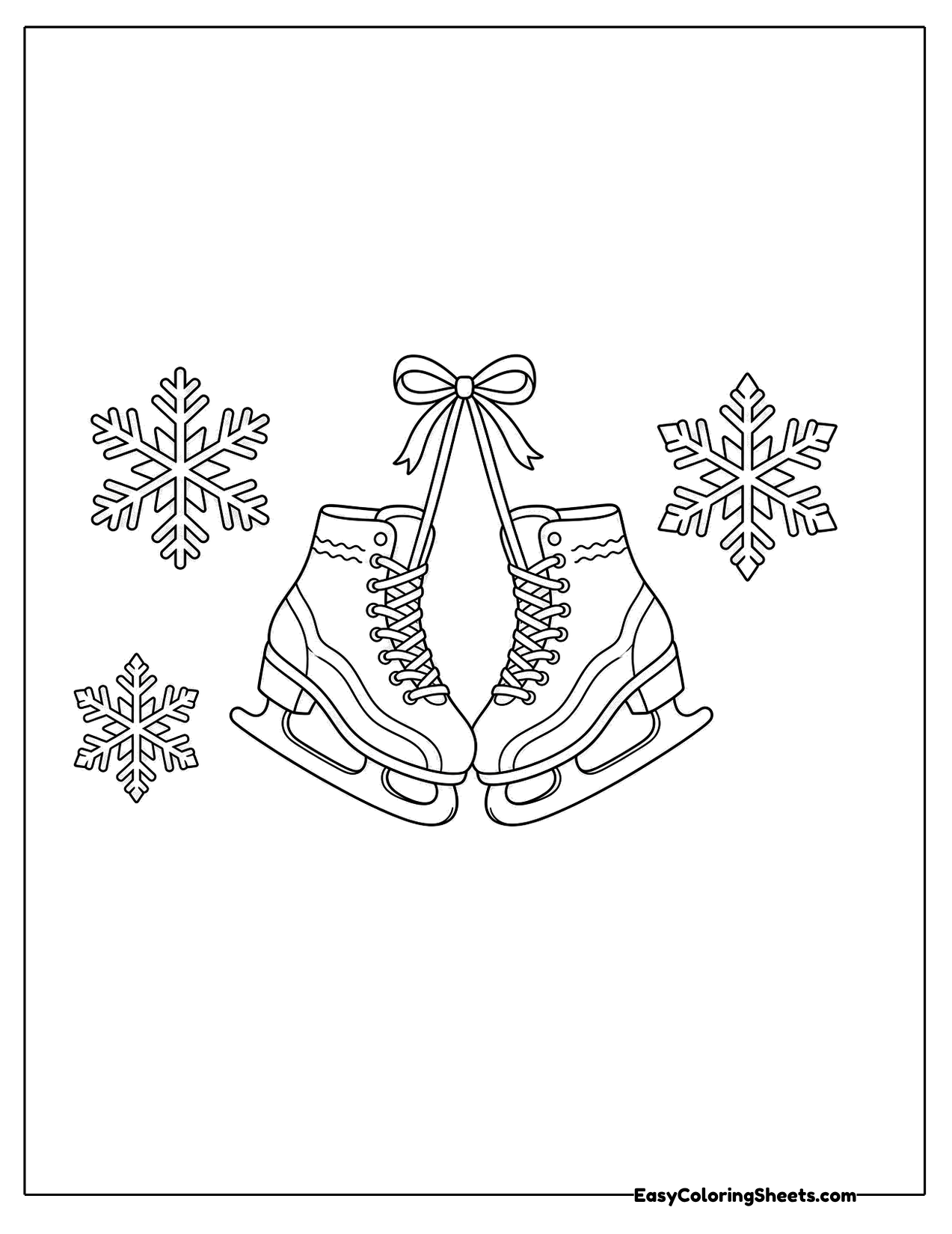 Pair of ice skates tied with a bow