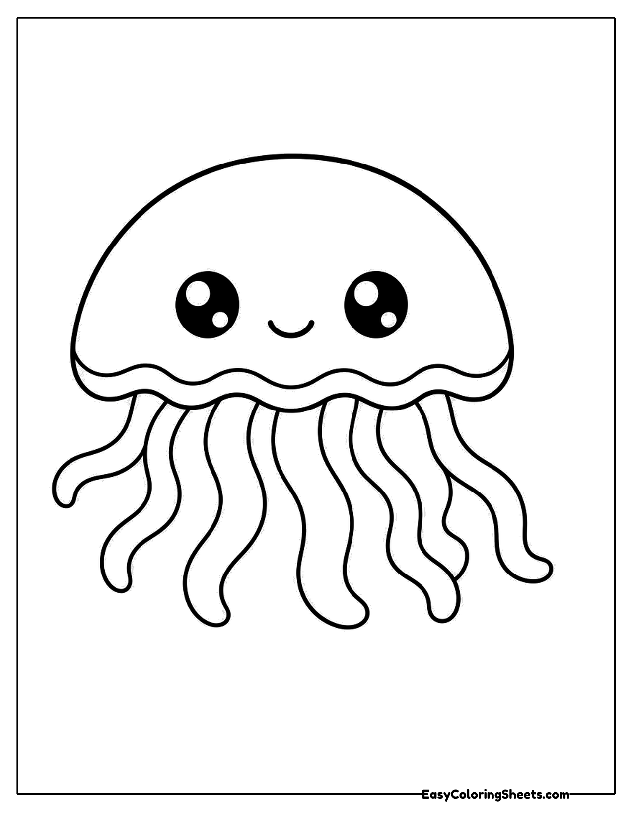 Happy jellyfish with a ruffled bell edge