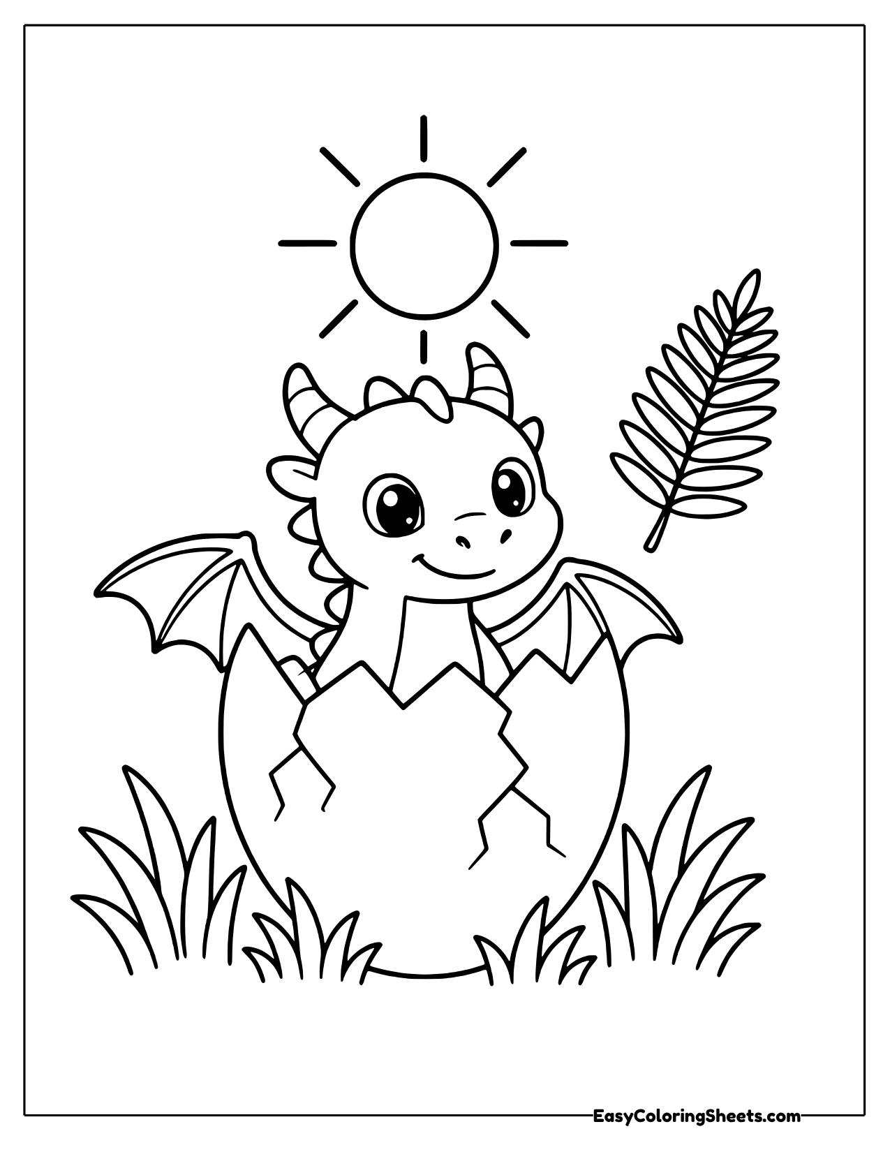 Baby dragon hatching from an egg