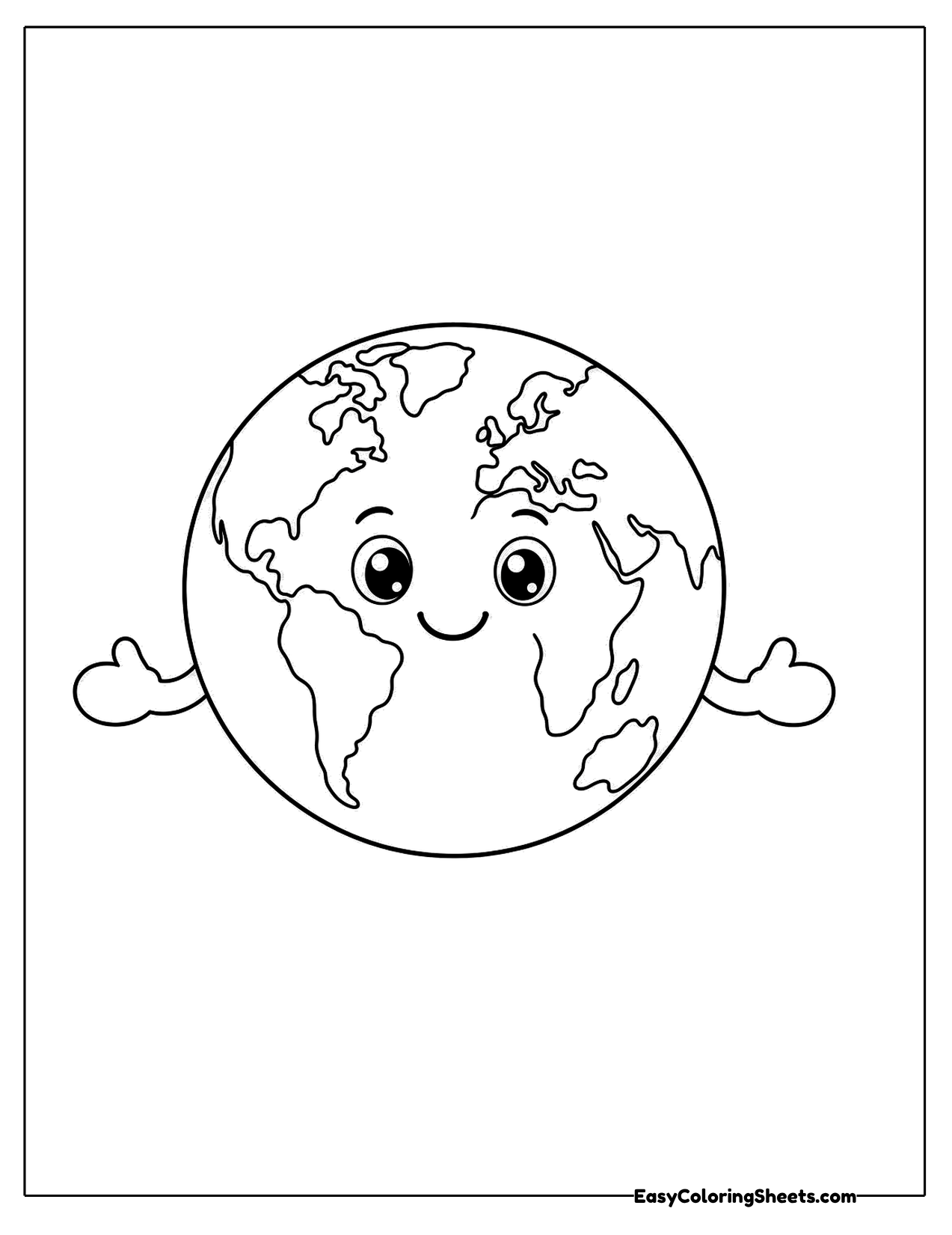 Cute smiling Earth character