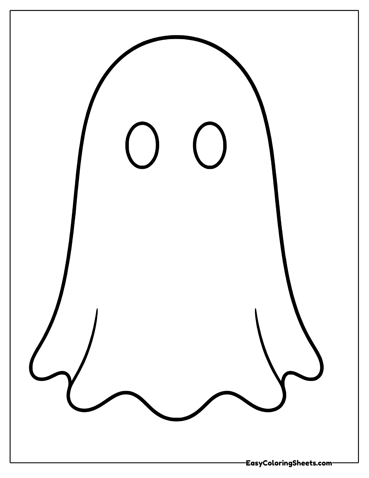 Tall classic sheet ghost template with flowing hem