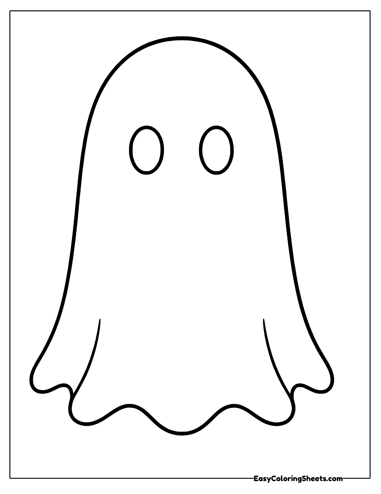 Tall classic sheet ghost template with flowing hem
